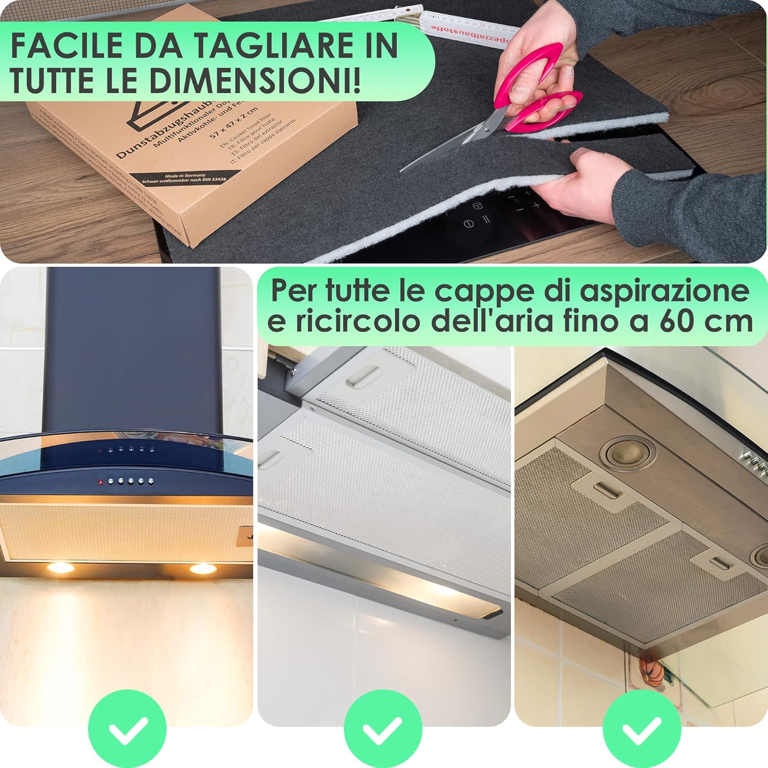 Filtro Cappa Carboni Attivi 57x47 cm - immagine 4