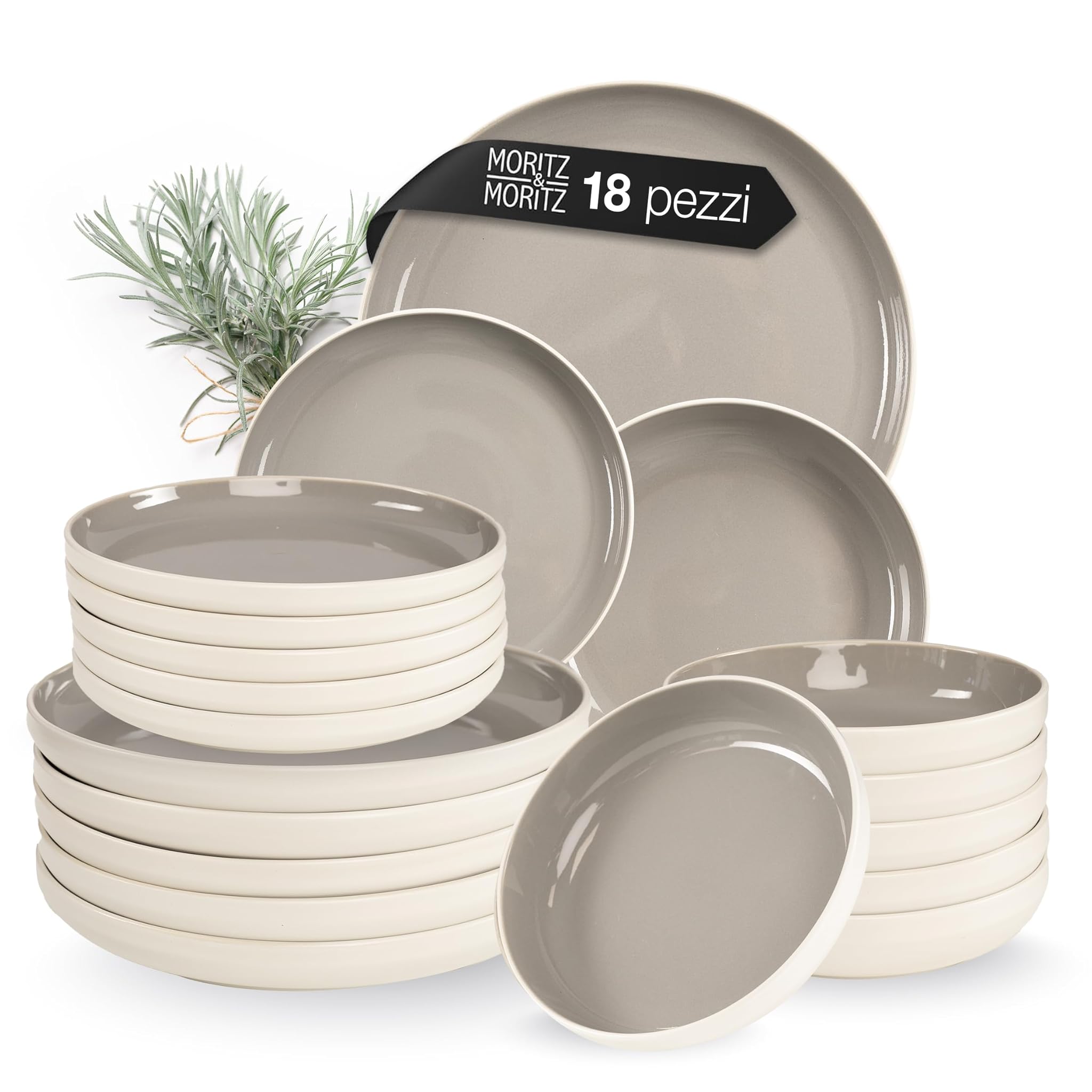 Moritz & Moritz CAVO - Set Piatti 18 Pezzi per 6 Persone