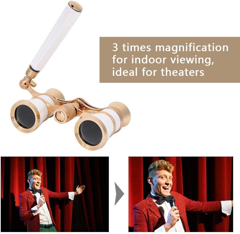 Binocolo da Teatro 3X25 - Telescopio Portatile, Bianca - immagine 5