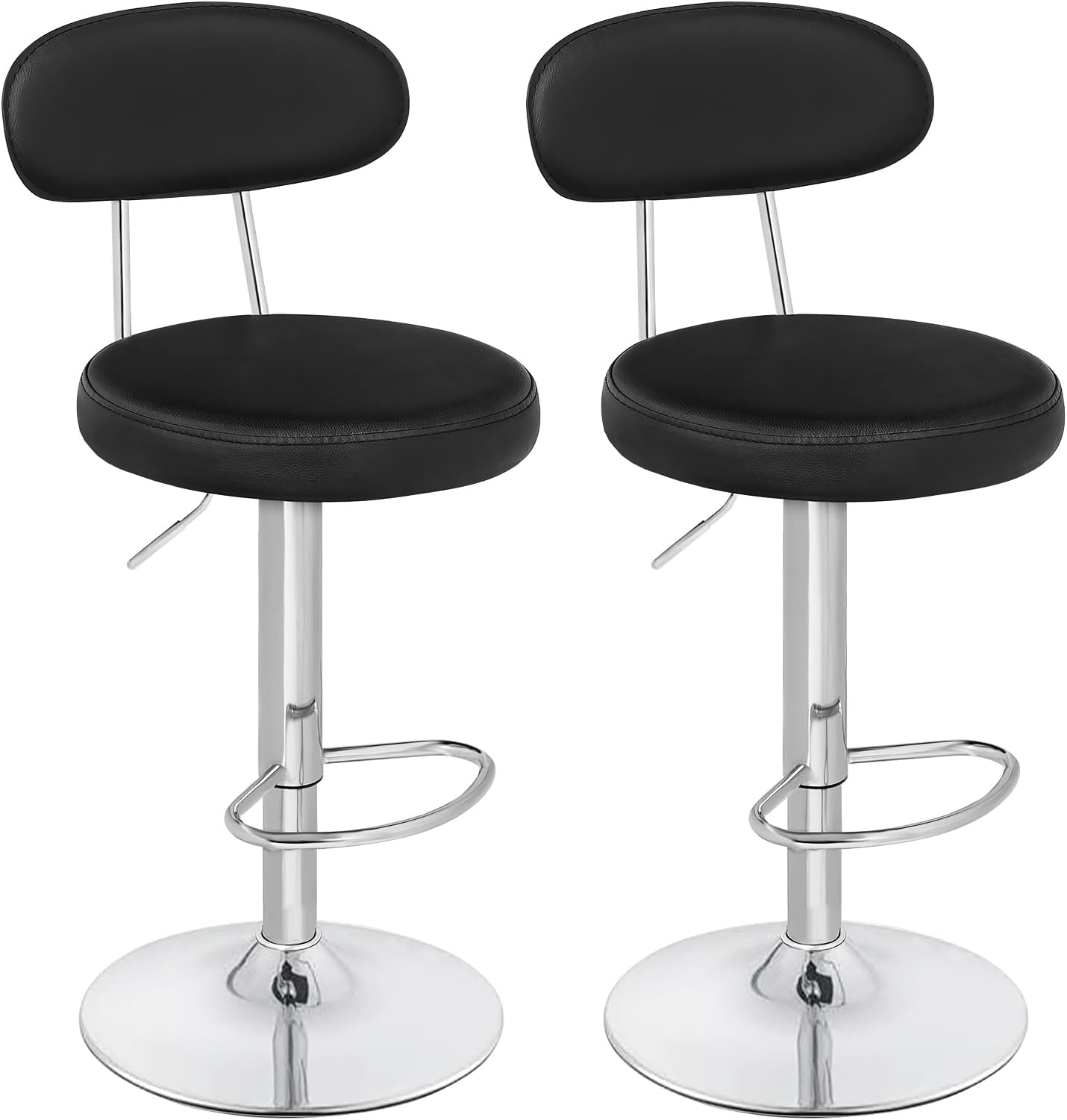 Hoobro Set 2 Sgabelli da Bar in PU, Neri