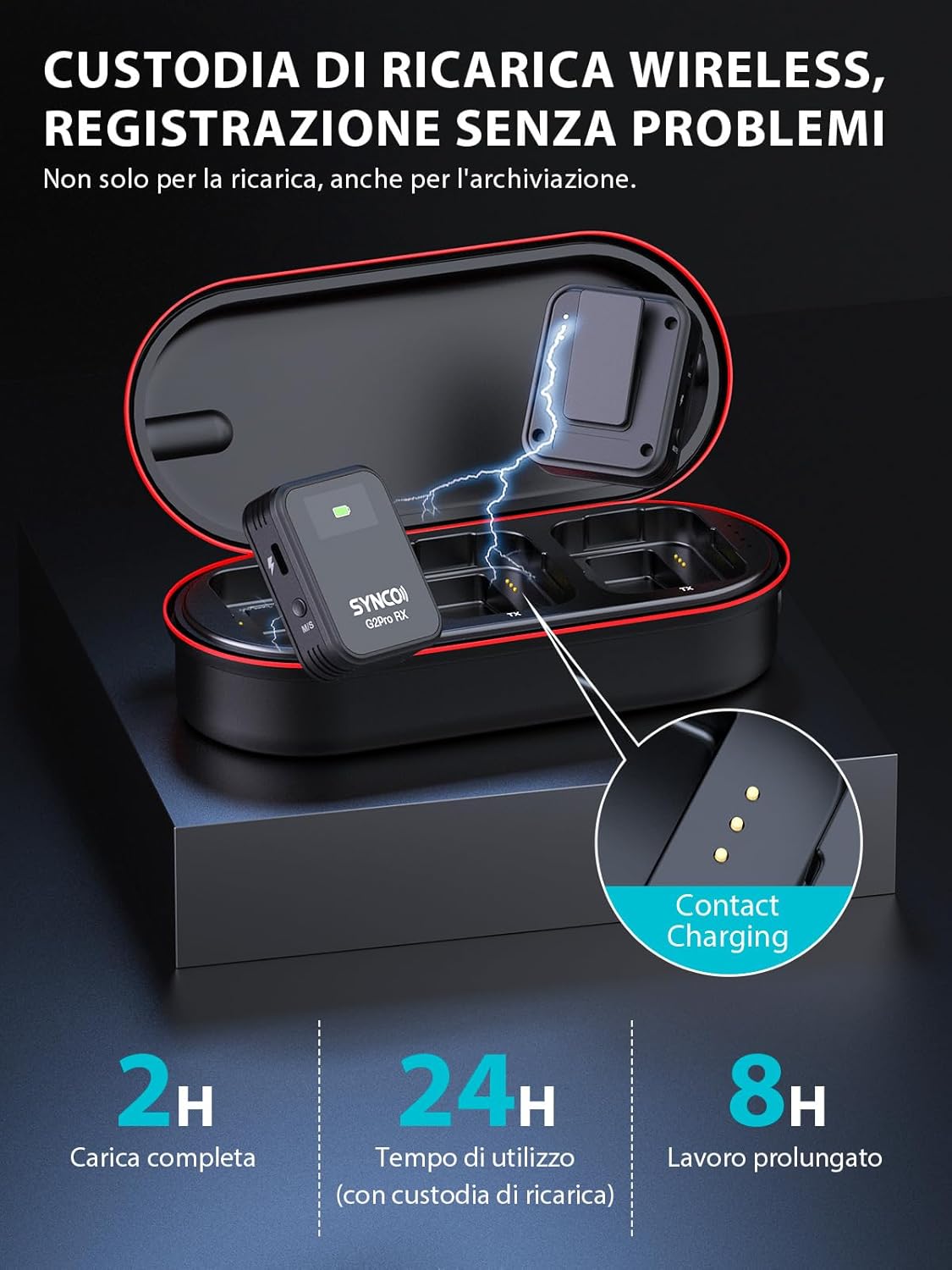 Synco Microfono Lavalier Wireless G2(A1) Pro - immagine 2