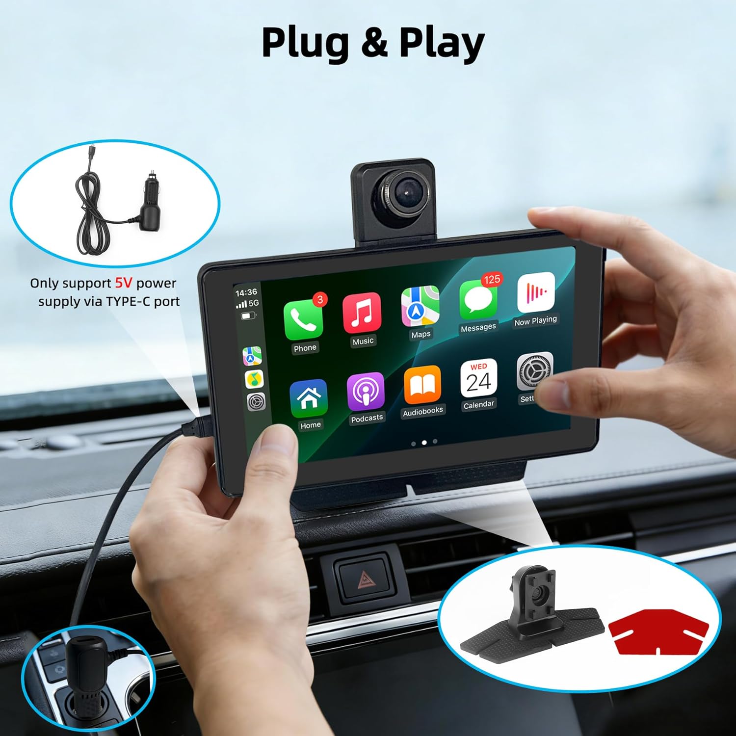 Schermo Auto Wireless Carplay & Android Auto 7 Pollici - immagine 6