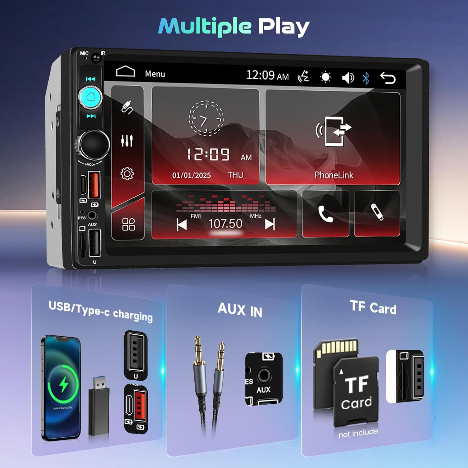 Hodozzy Autoradio 2 Din 7 pollici Touchscreen con Bluetooth - immagine 6