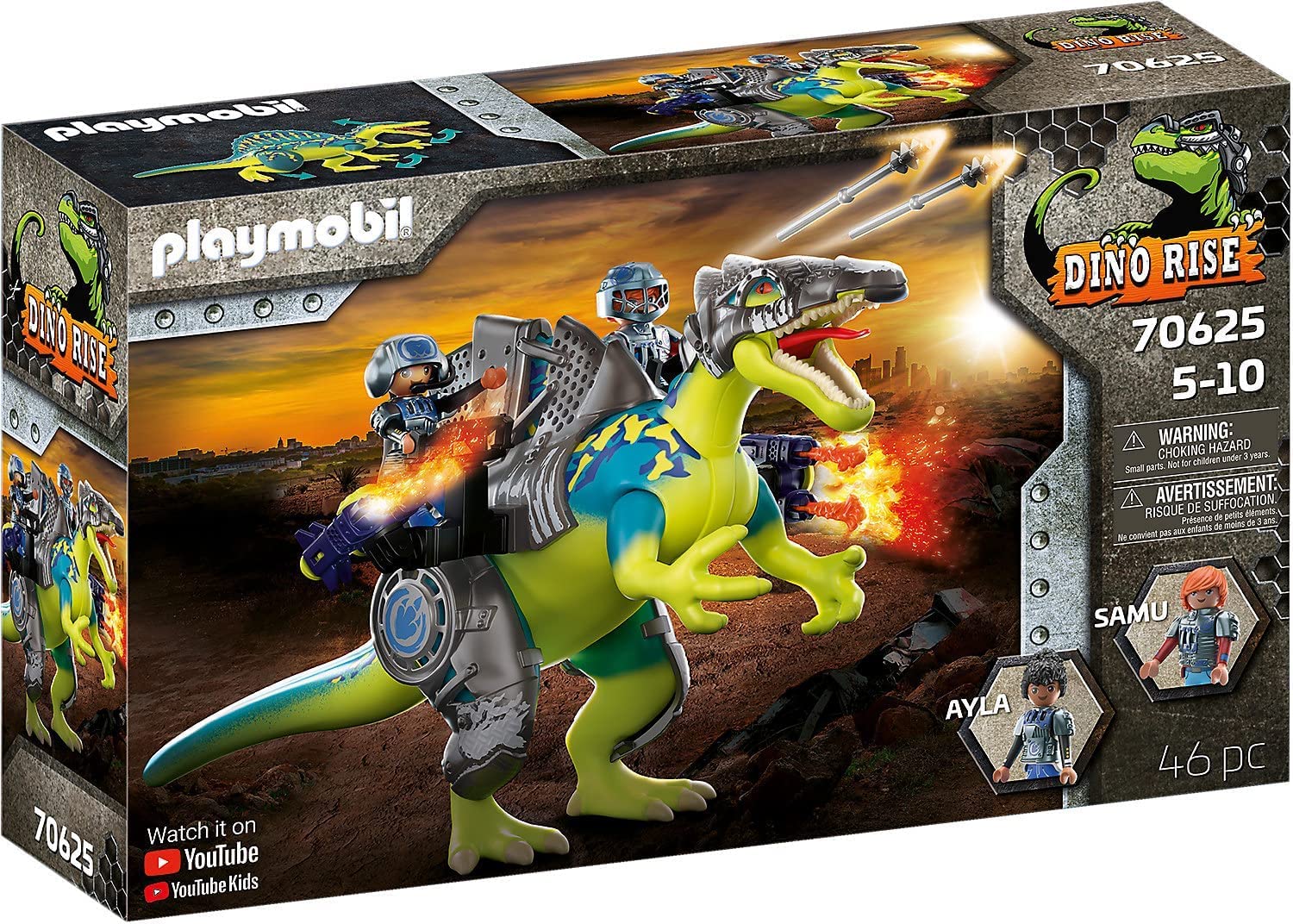 PLAYMOBIL Dino Rise 70625, Spinosauro, Doppio Potere Difensivo, dai 5 Anni