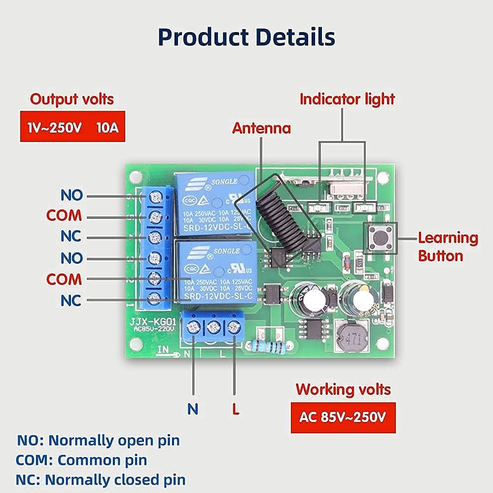 Dieserc Interruttore Remoto Wireless 433 Mhz RF - immagine 6
