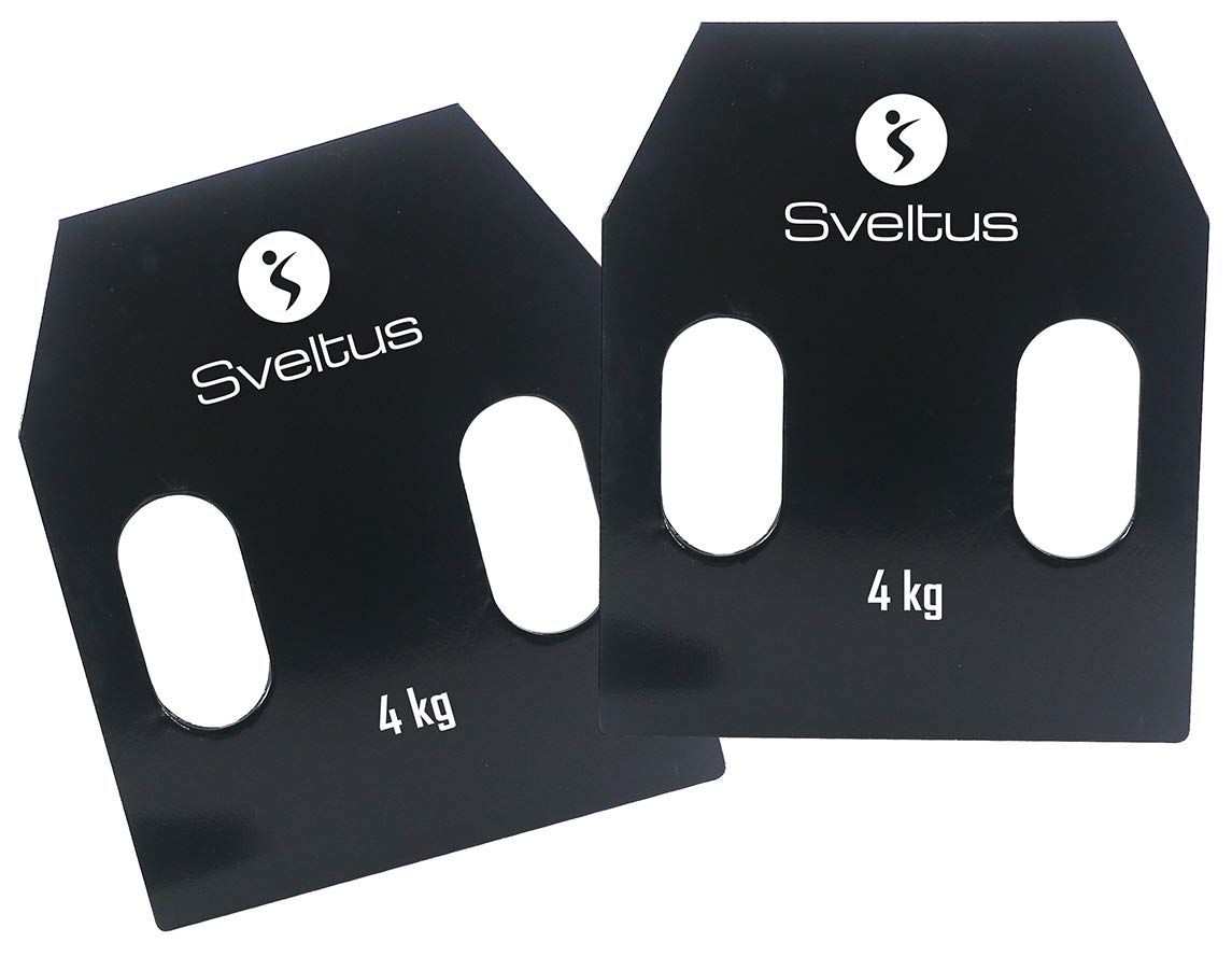 Sveltus Piastre in Acciaio con Manici 4 kg x 2