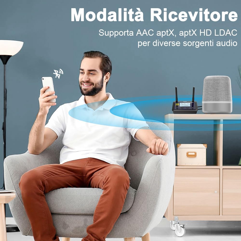 1mii B03Pro+ Trasmettitore Ricevitore Bluetooth 5.3 LDAC - immagine 2