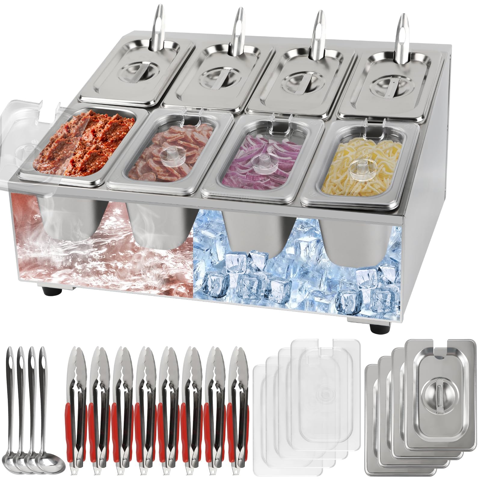 Kalolary Portaspezie 8 Padelle in Acciaio Inox