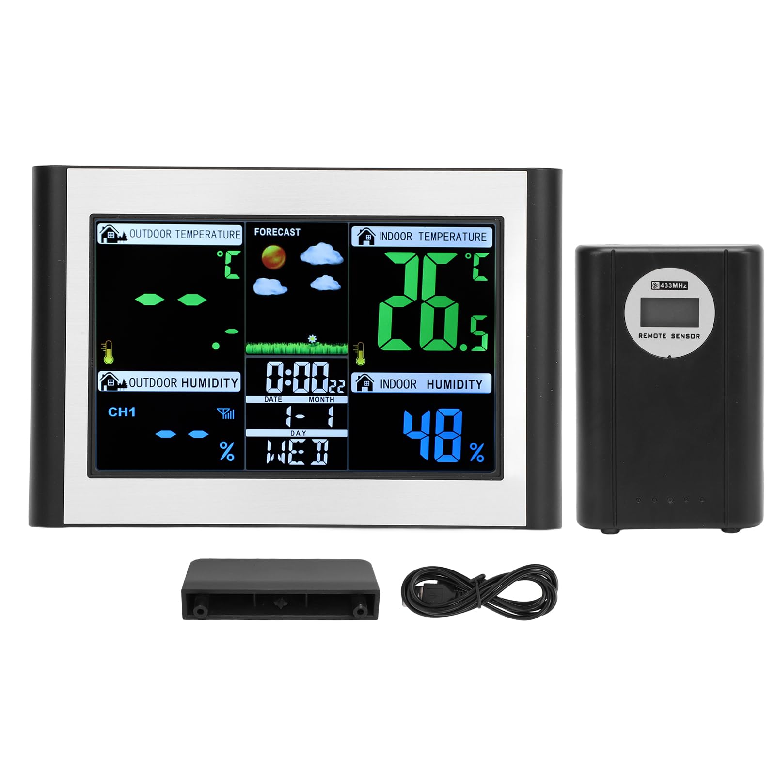 Tissting Stazione Orologio Meteorologico Schermo a Colori