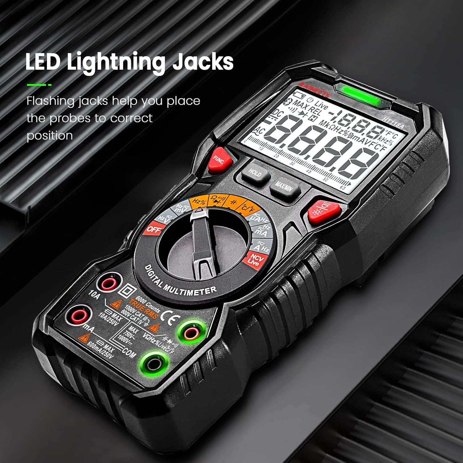 Kaiweets Multimetro Digitale Professionale TRMS 6000 Conti - immagine 2