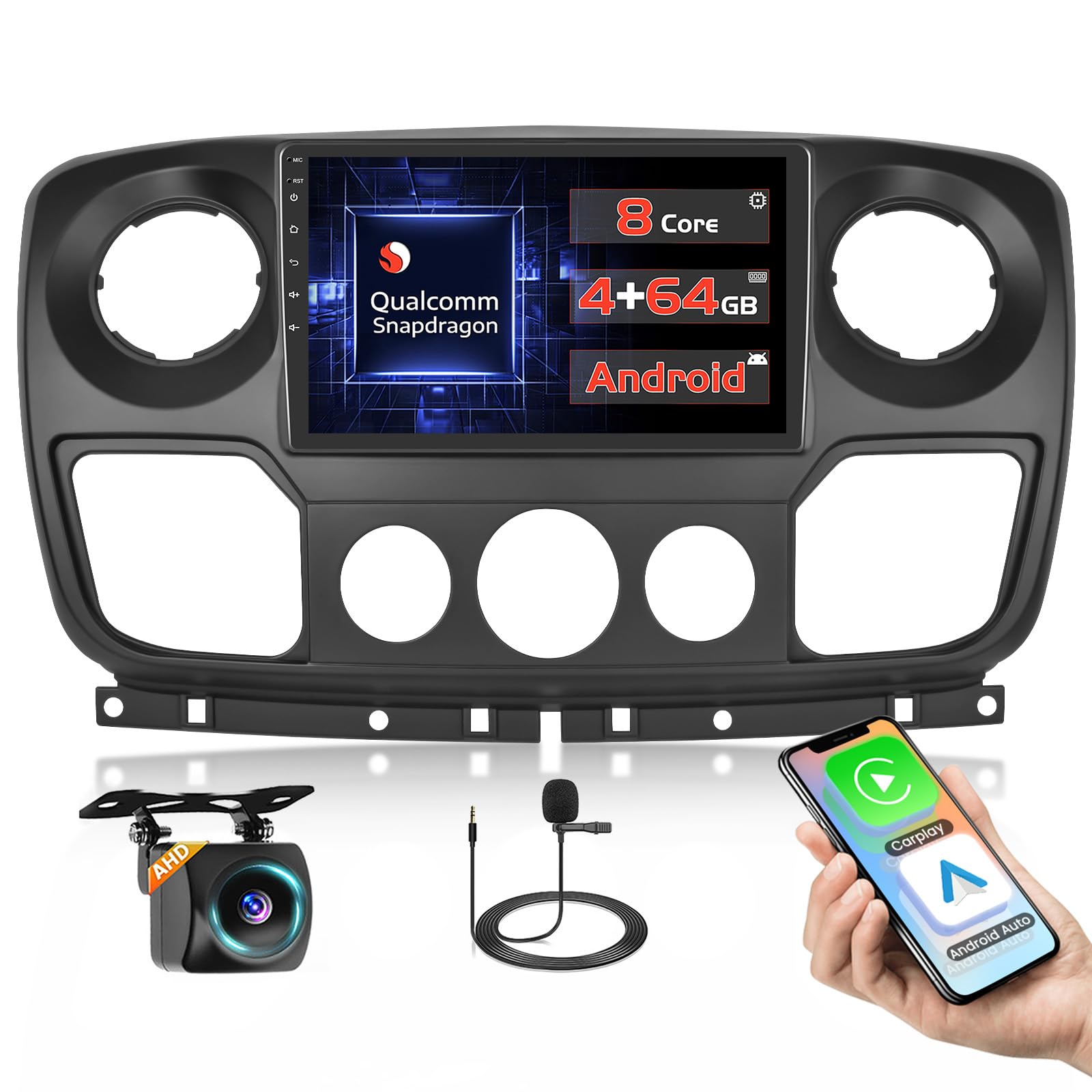 [Qualcomm] Autoradio Android 15 10.1" per Renault Master/Opel Movano