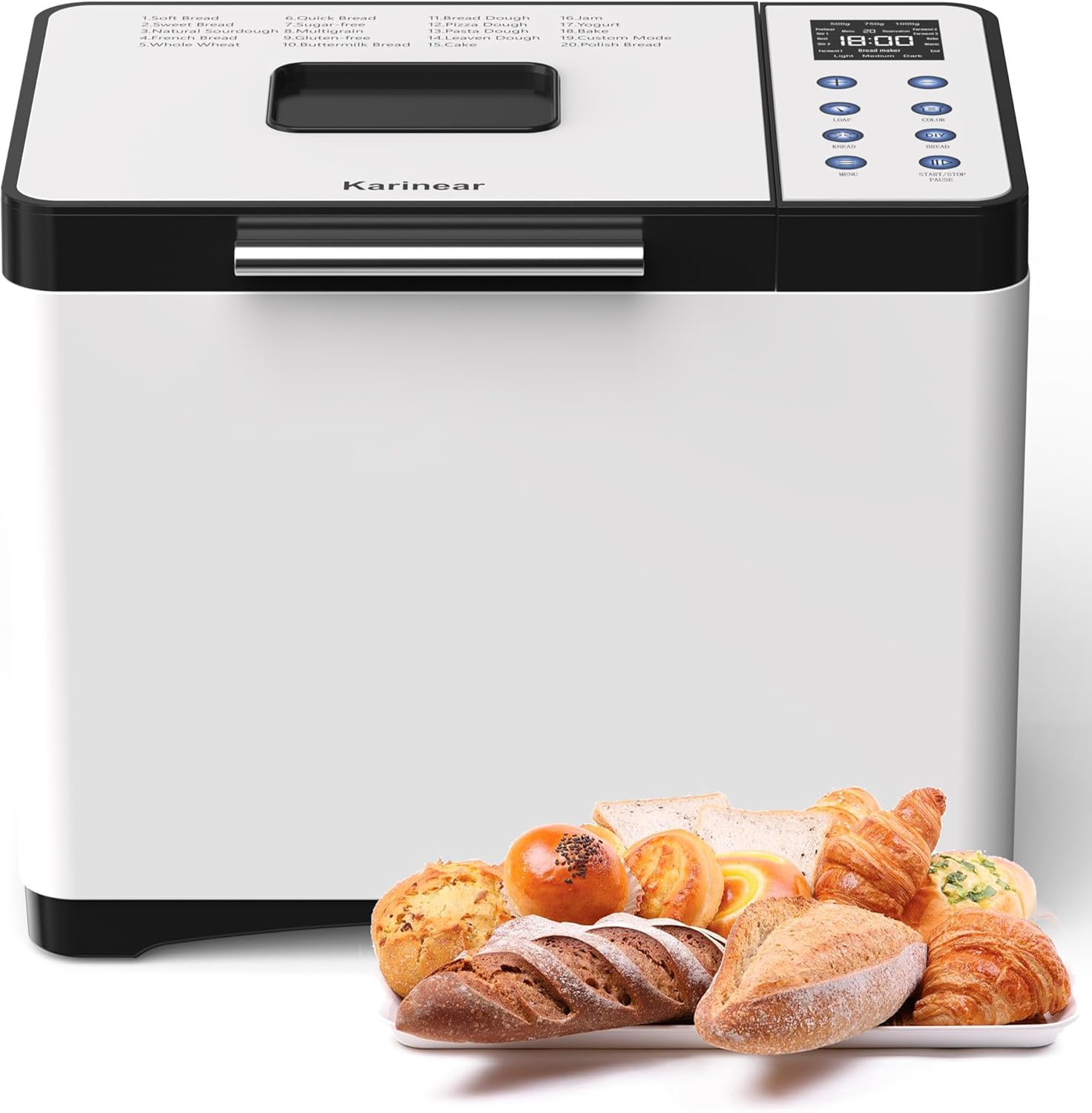 Karinear Macchina del Pane Automatica 20 Programmi 650W - immagine 1