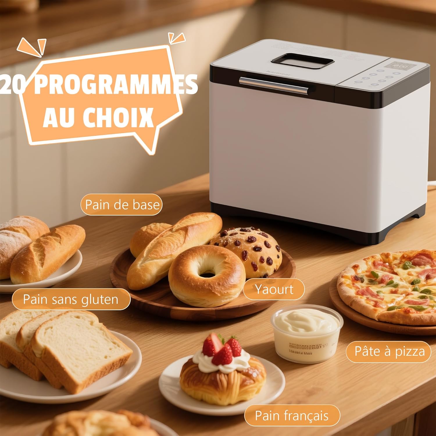 Karinear Macchina del Pane Automatica 20 Programmi 650W - immagine 7