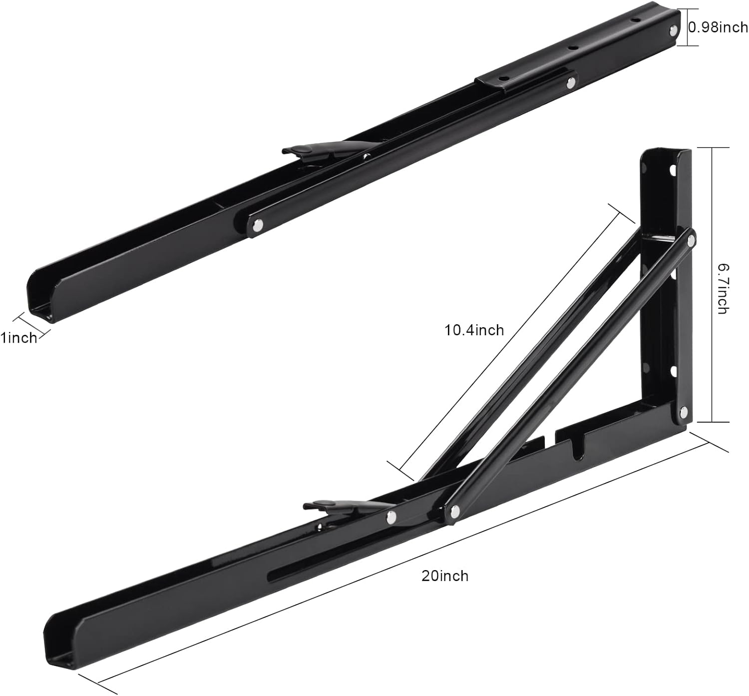 YUMORE Staffe Pieghevoli per Mensole 500mm - 2 Pezzi - immagine 2