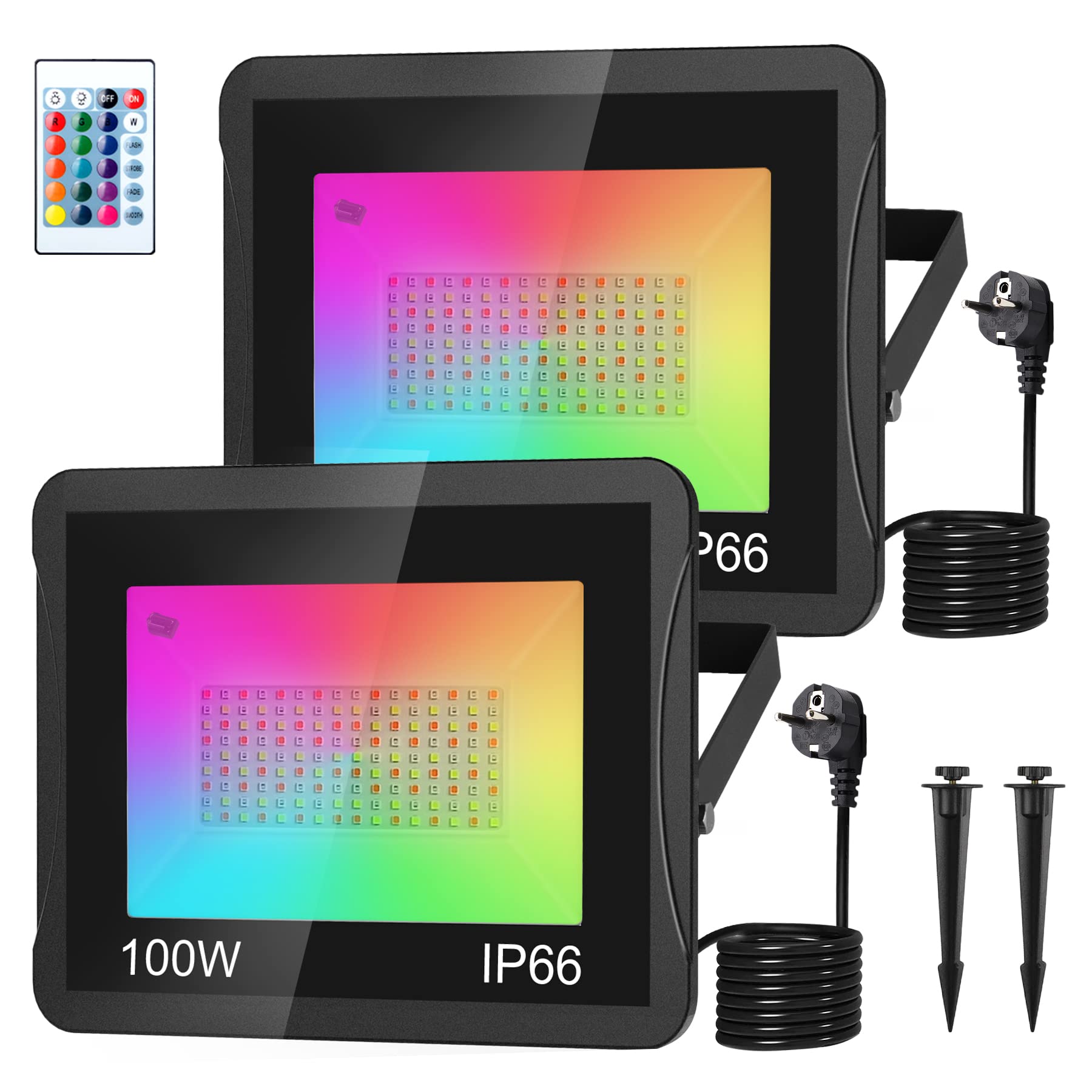 Natpow Faretto LED per Esterni 100W con Telecomando