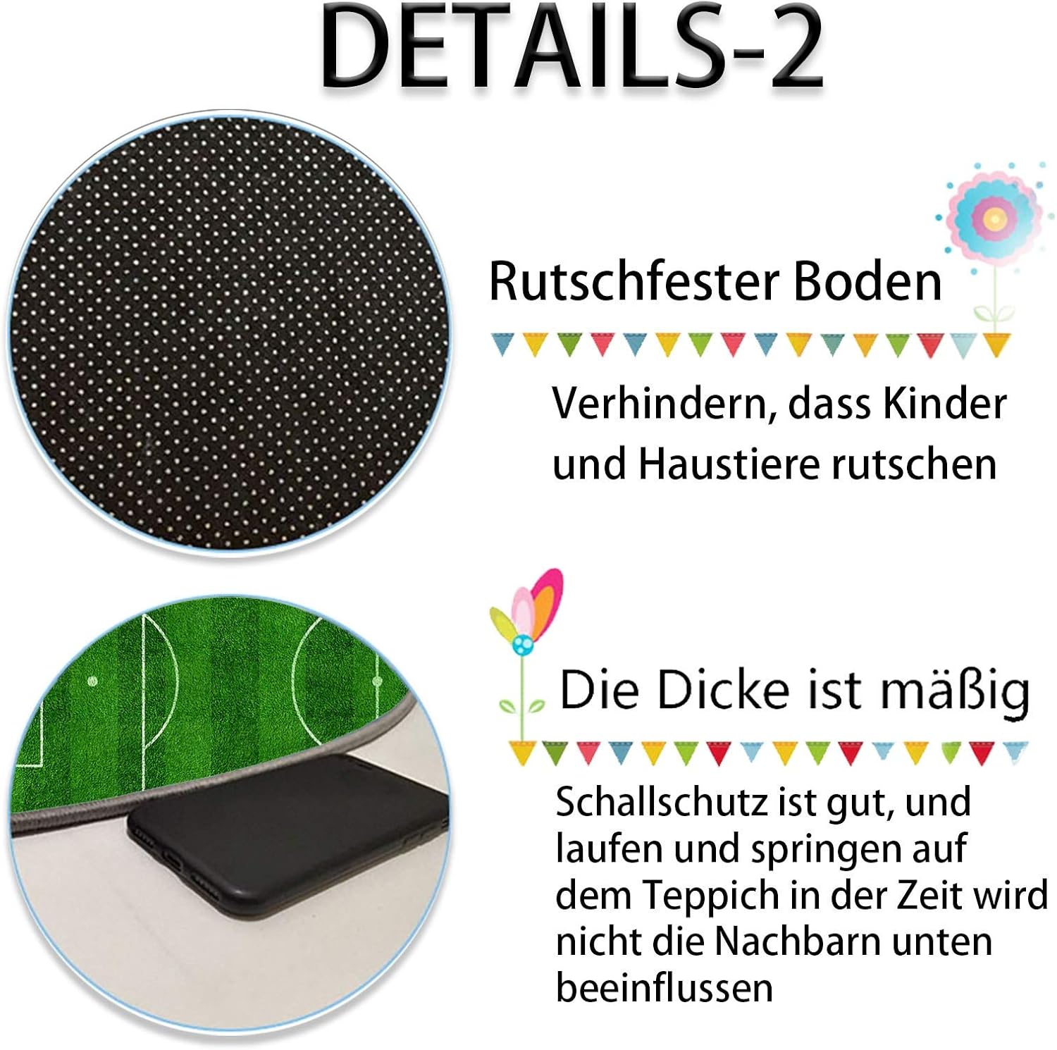 Tyktzxy Tappeto da Campo da Calcio 140x200cm - immagine 4