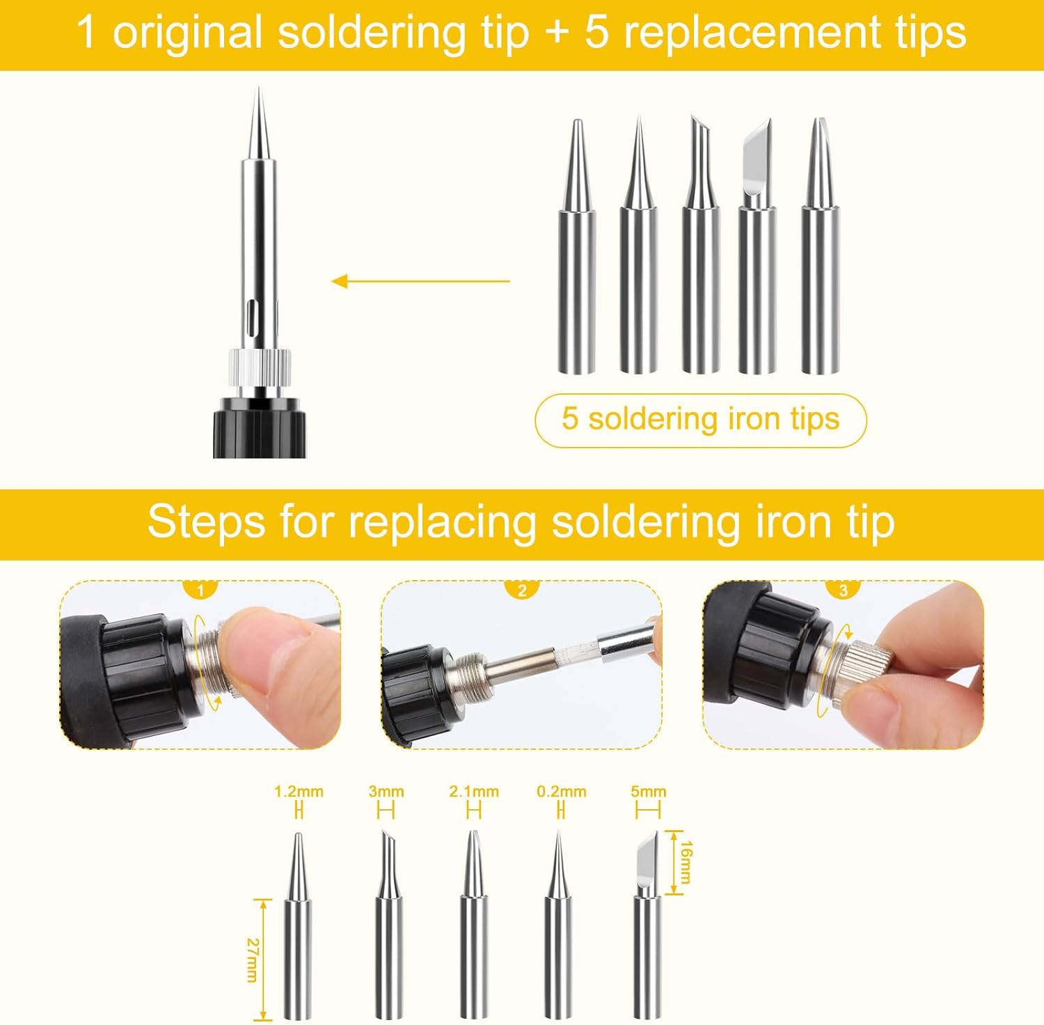 Saldatore Kit Professionale 60W con Interruttore ON/OFF - immagine 2
