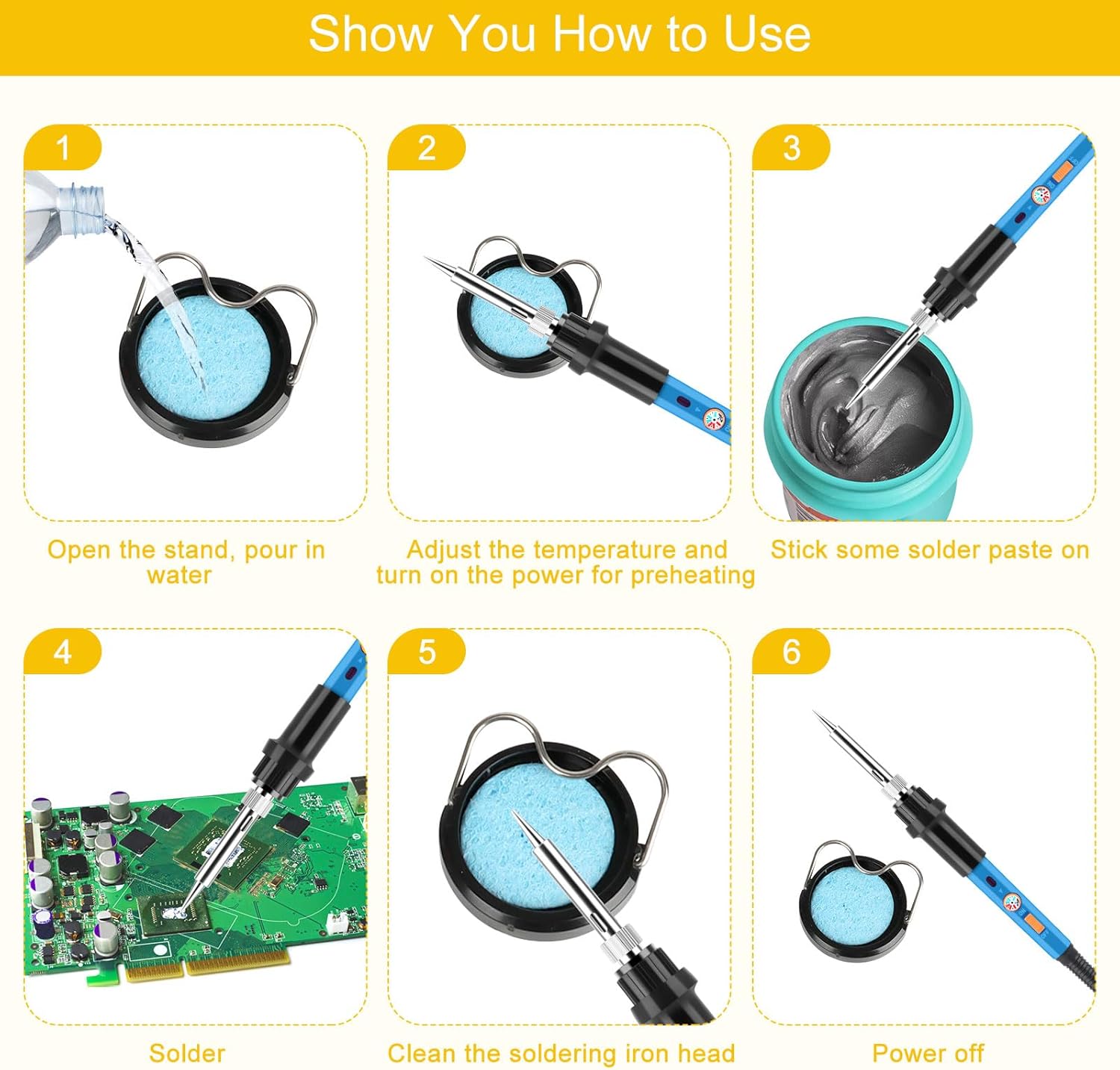 Saldatore Kit Professionale 60W con Interruttore ON/OFF - immagine 3