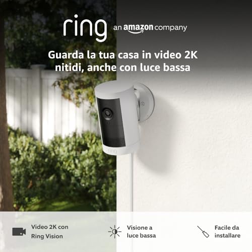 Ring Videocamera Esterna Plus Plug-in (Ultimo modello)