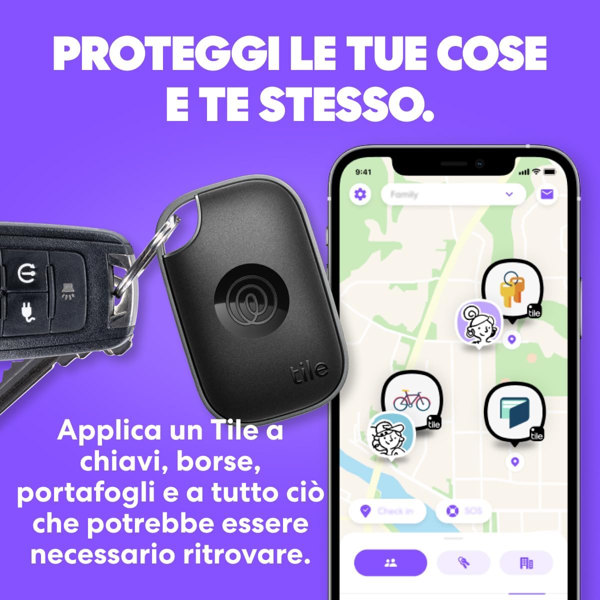 Tile by Life360 Pro (2024) - Localizzatore Bluetooth, Nero - immagine 2