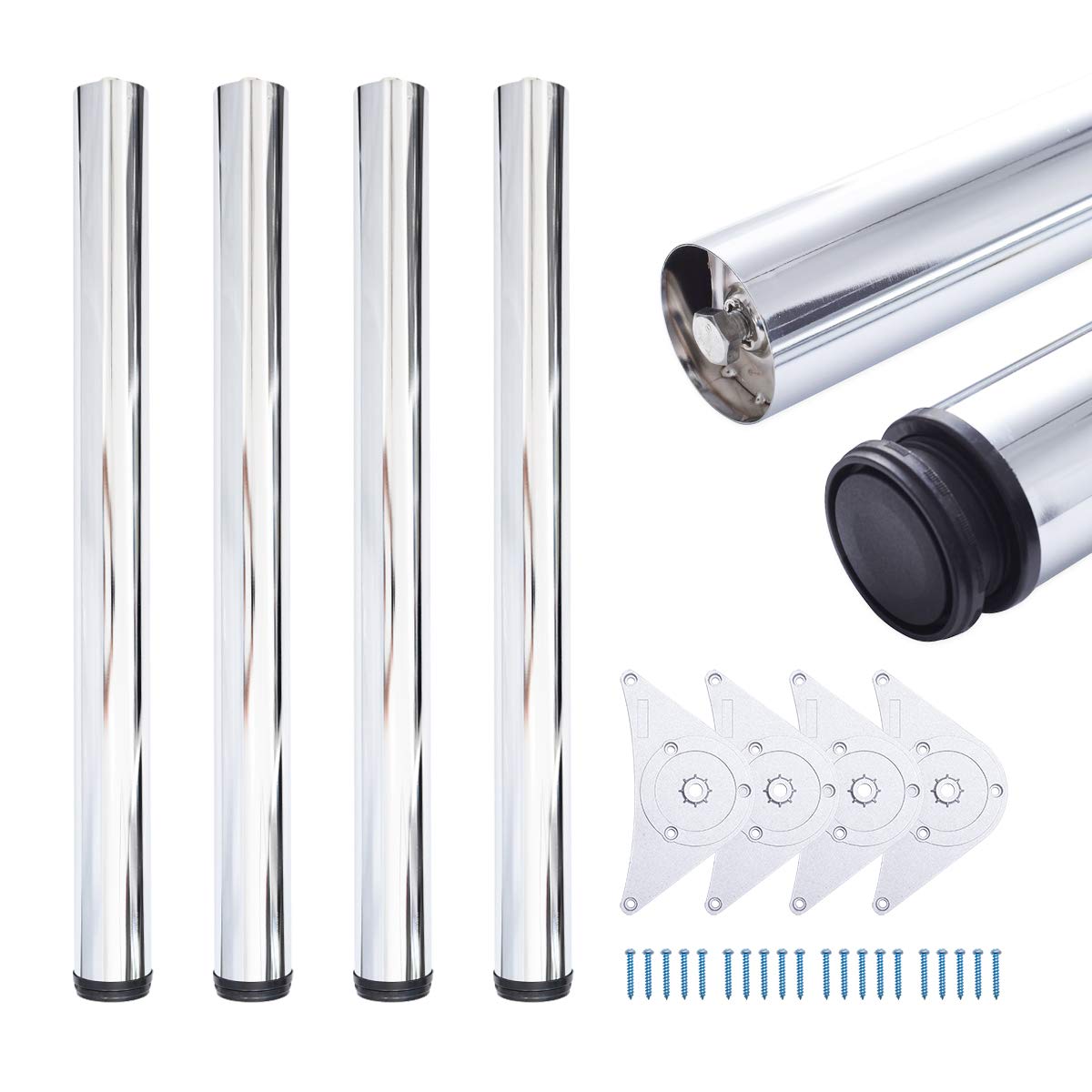 Sossai® Premium Gambe per Tavoli TBCH Cromo 82cm