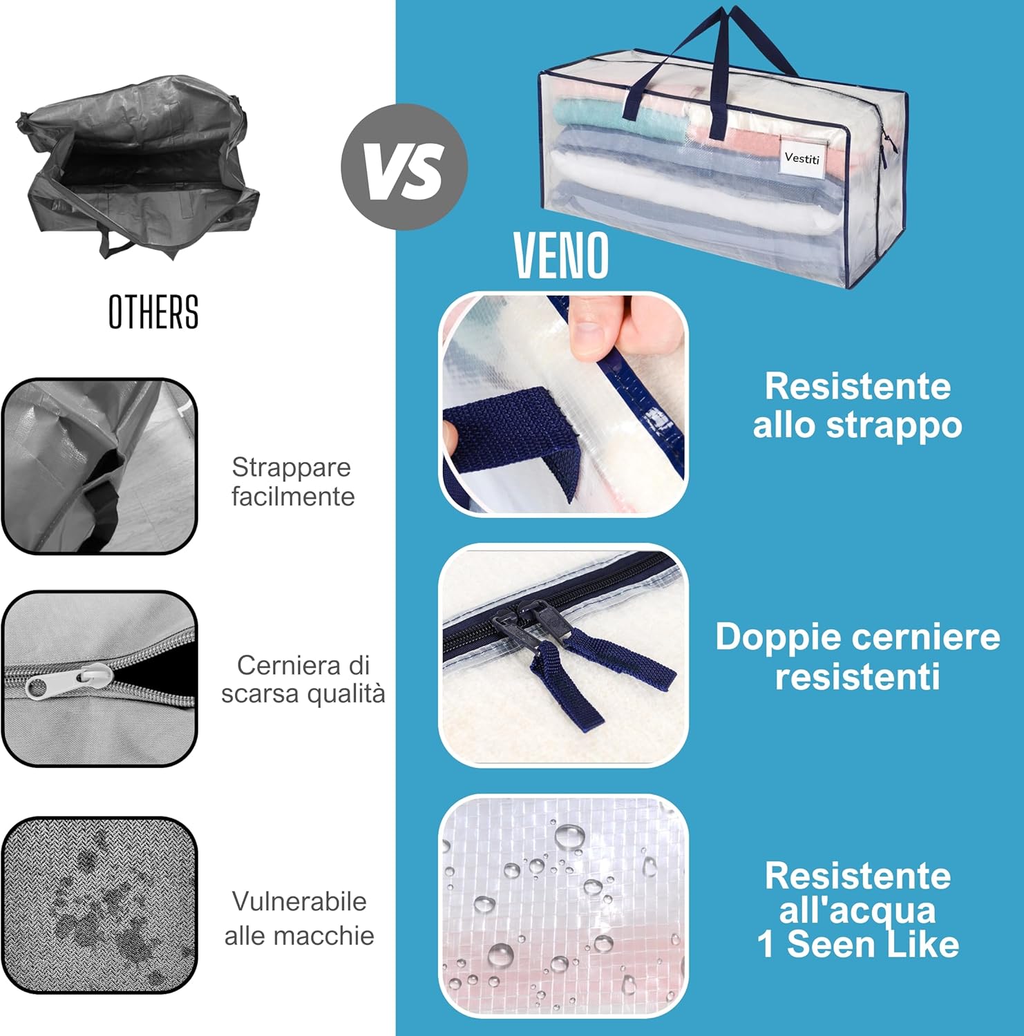 Veno Set 10 Borse Trasloco Extra Large Trasparente - immagine 4