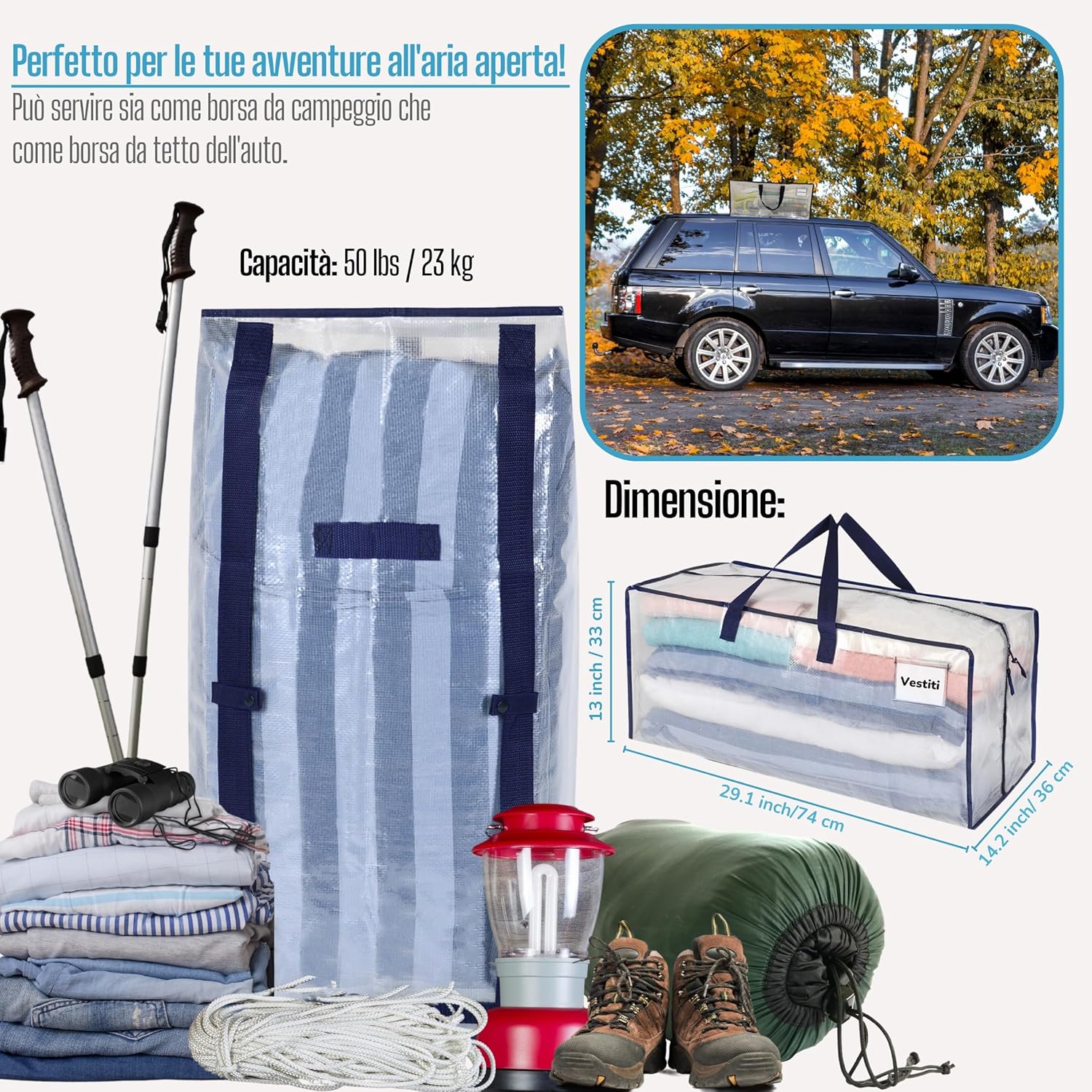 Veno Set 10 Borse Trasloco Extra Large Trasparente - immagine 5