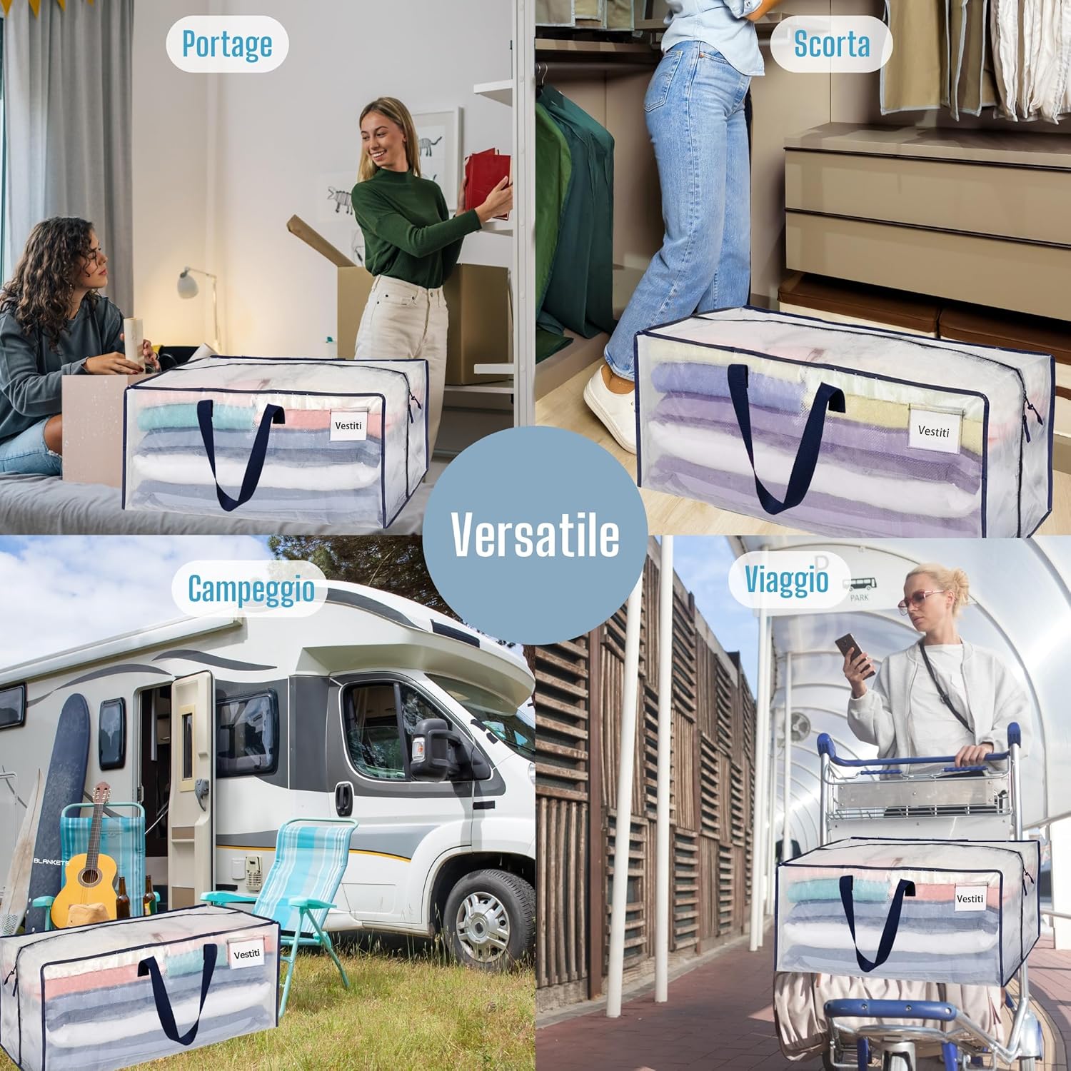 Veno Set 10 Borse Trasloco Extra Large Trasparente - immagine 6