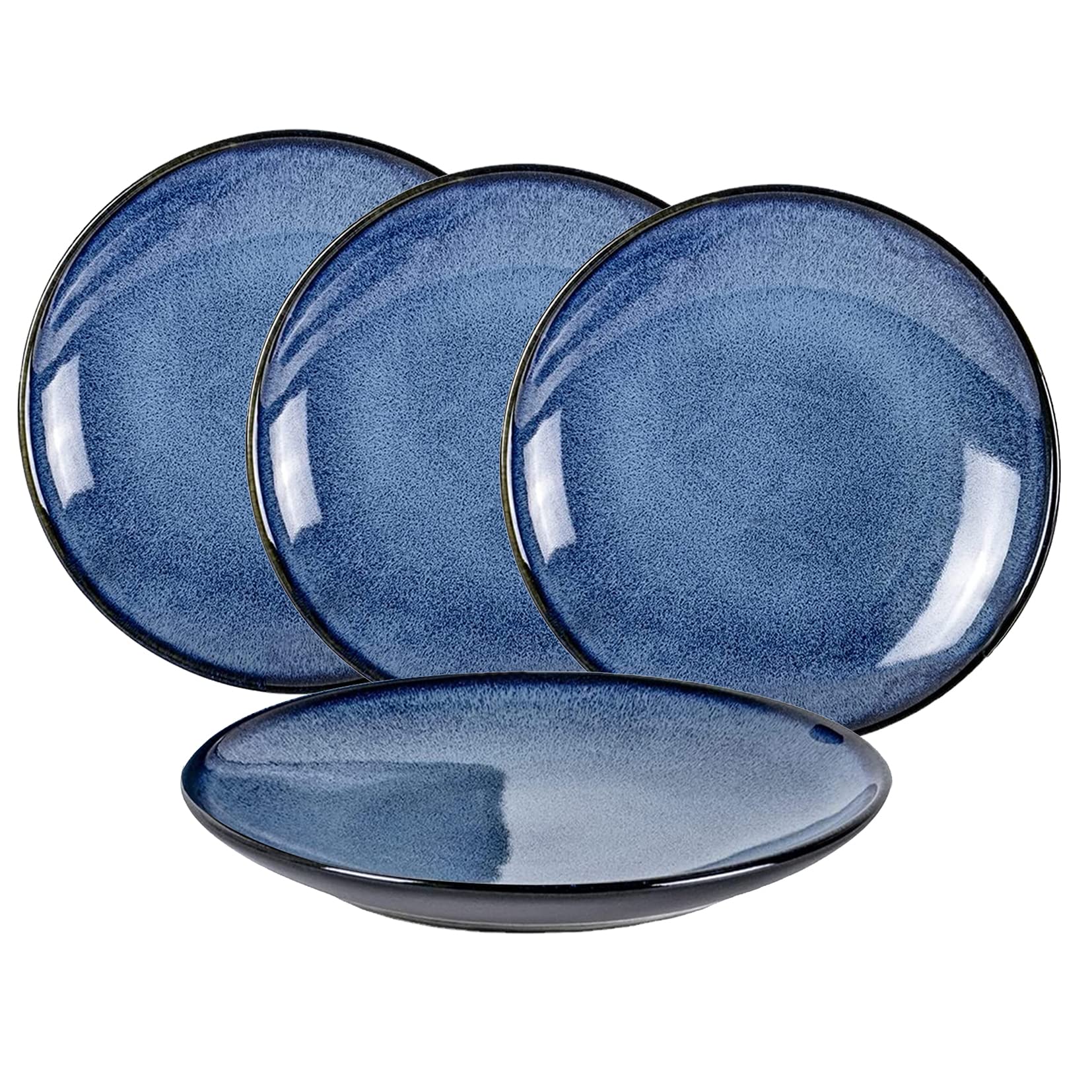 Unicasa Piatto da Cena in Gres Glassa Ceramica, Blu 26cm