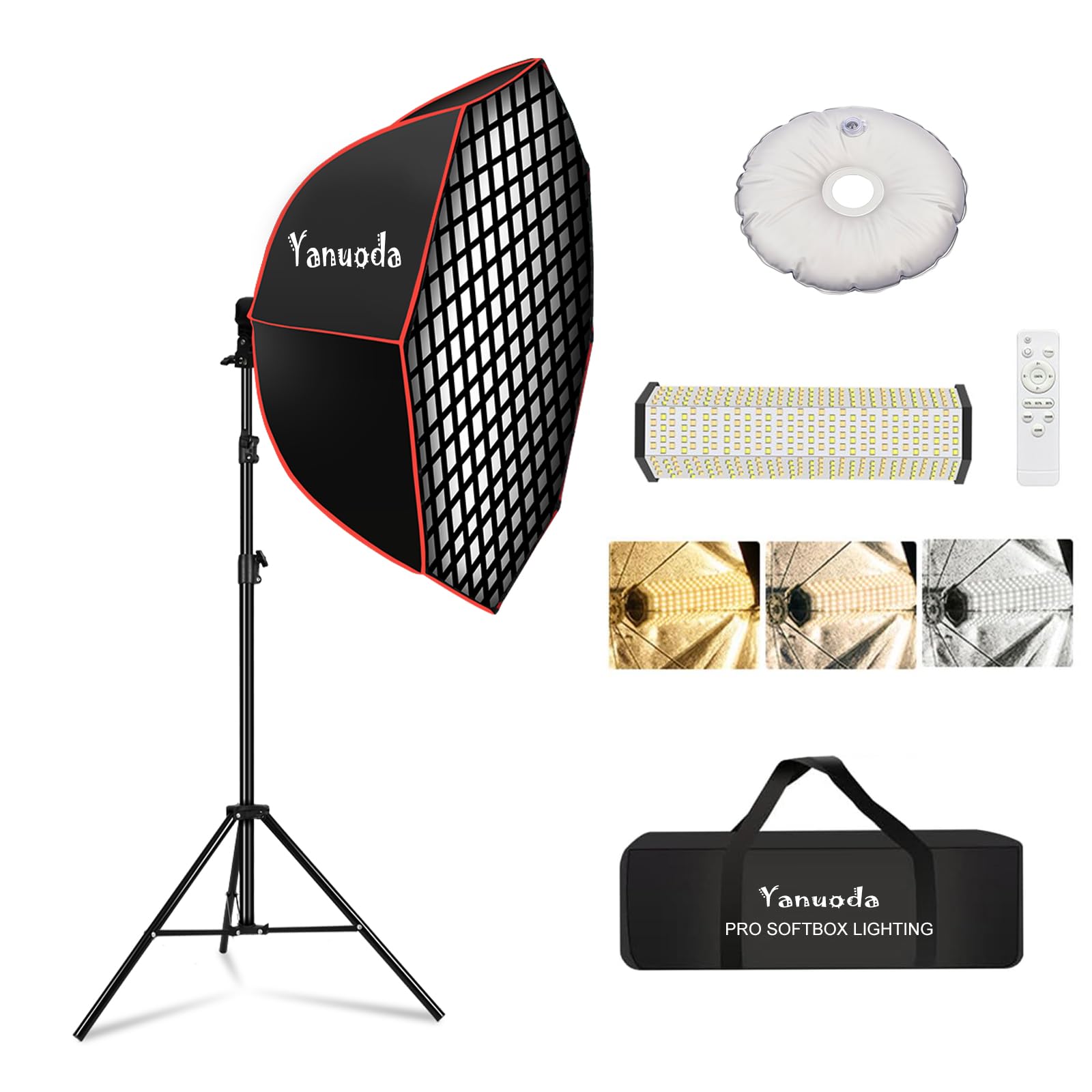 Kit Illuminazione Softbox Ottagonale 95cm con LED 110W CRI 97