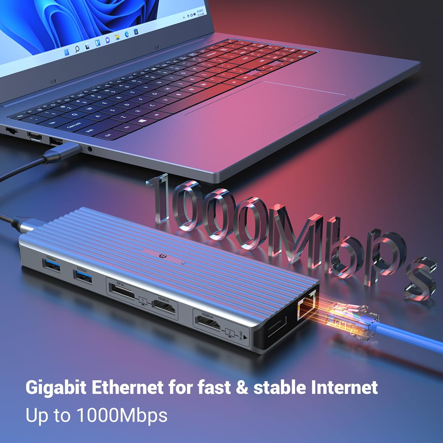 Docking Station USB C 11 in 1 Triple Display - immagine 3