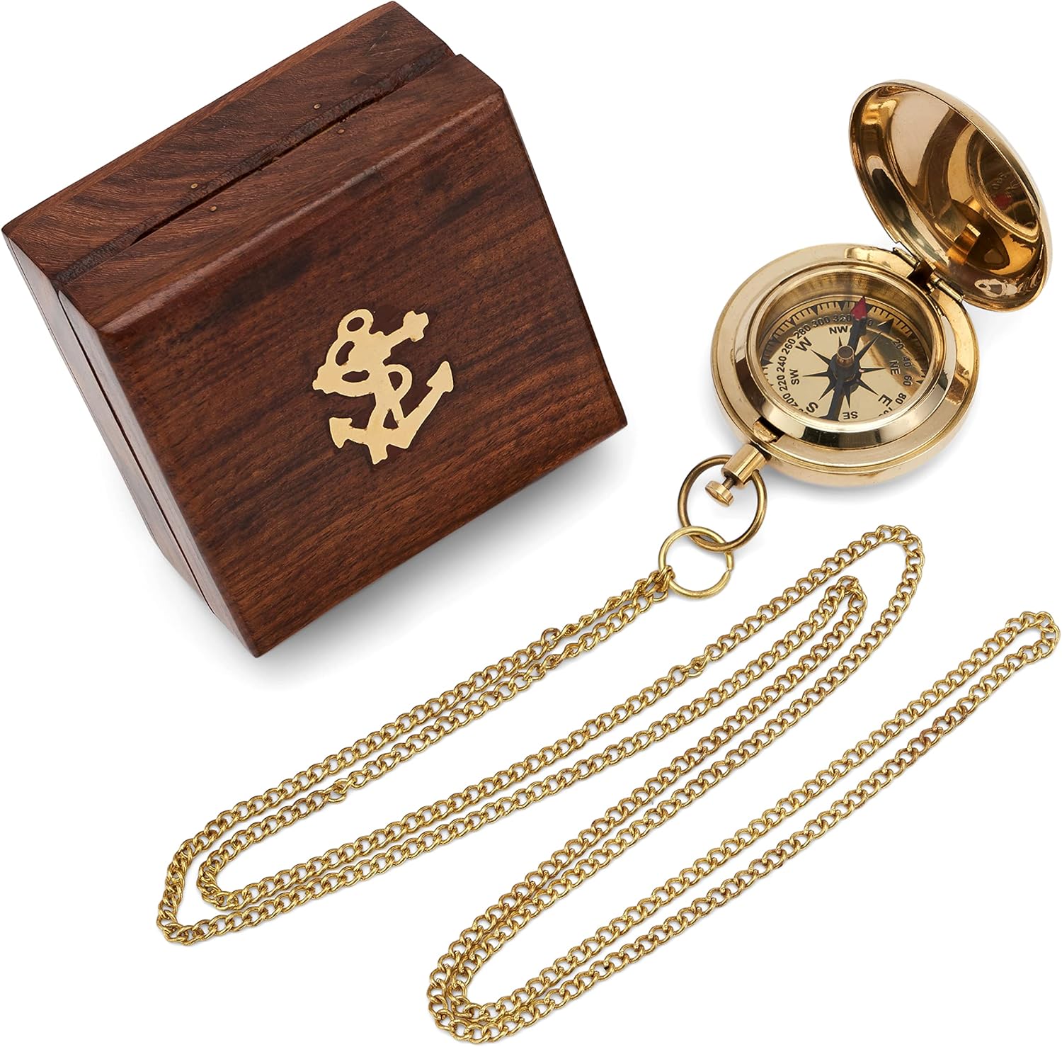 Nklaus Bussola Orologio da Tasca in Ottone 5cm - immagine 2