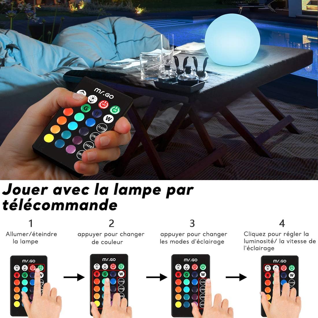 Mr.Go Sfera Luminosa LED 10" con Telecomando - immagine 5