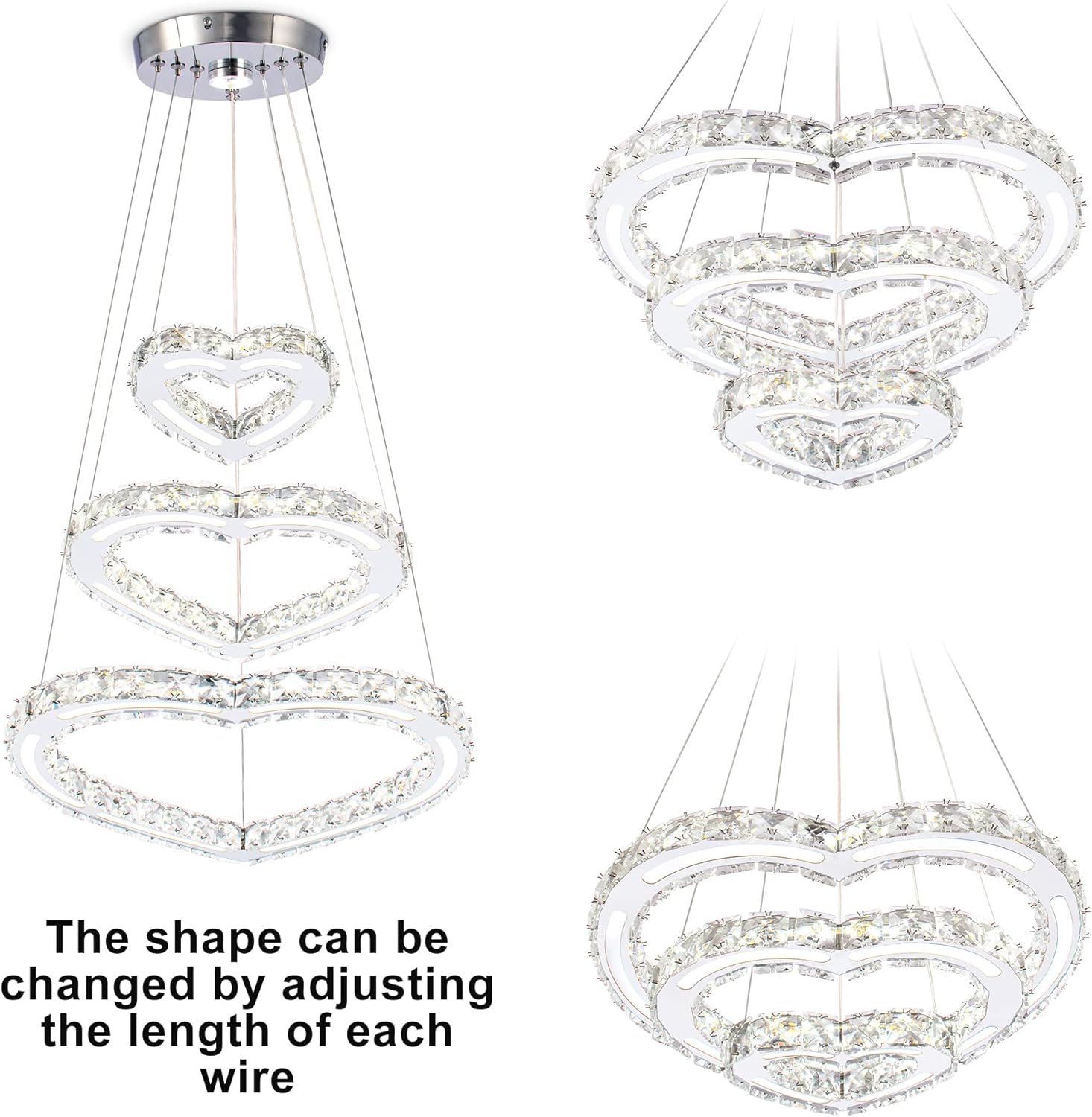 Lampadario Moderno a LED in Cristallo (Love234White) - immagine 2