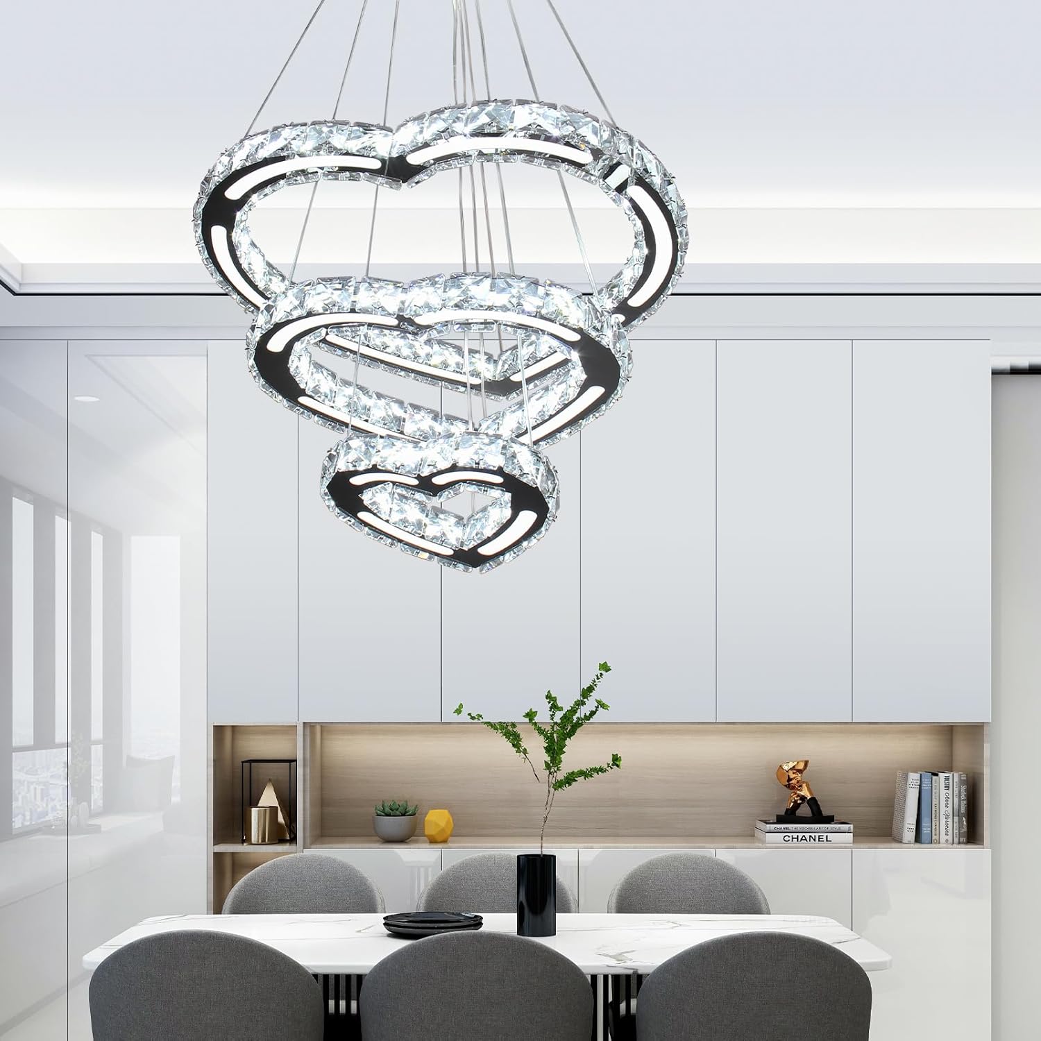 Lampadario Moderno a LED in Cristallo (Love234White) - immagine 3