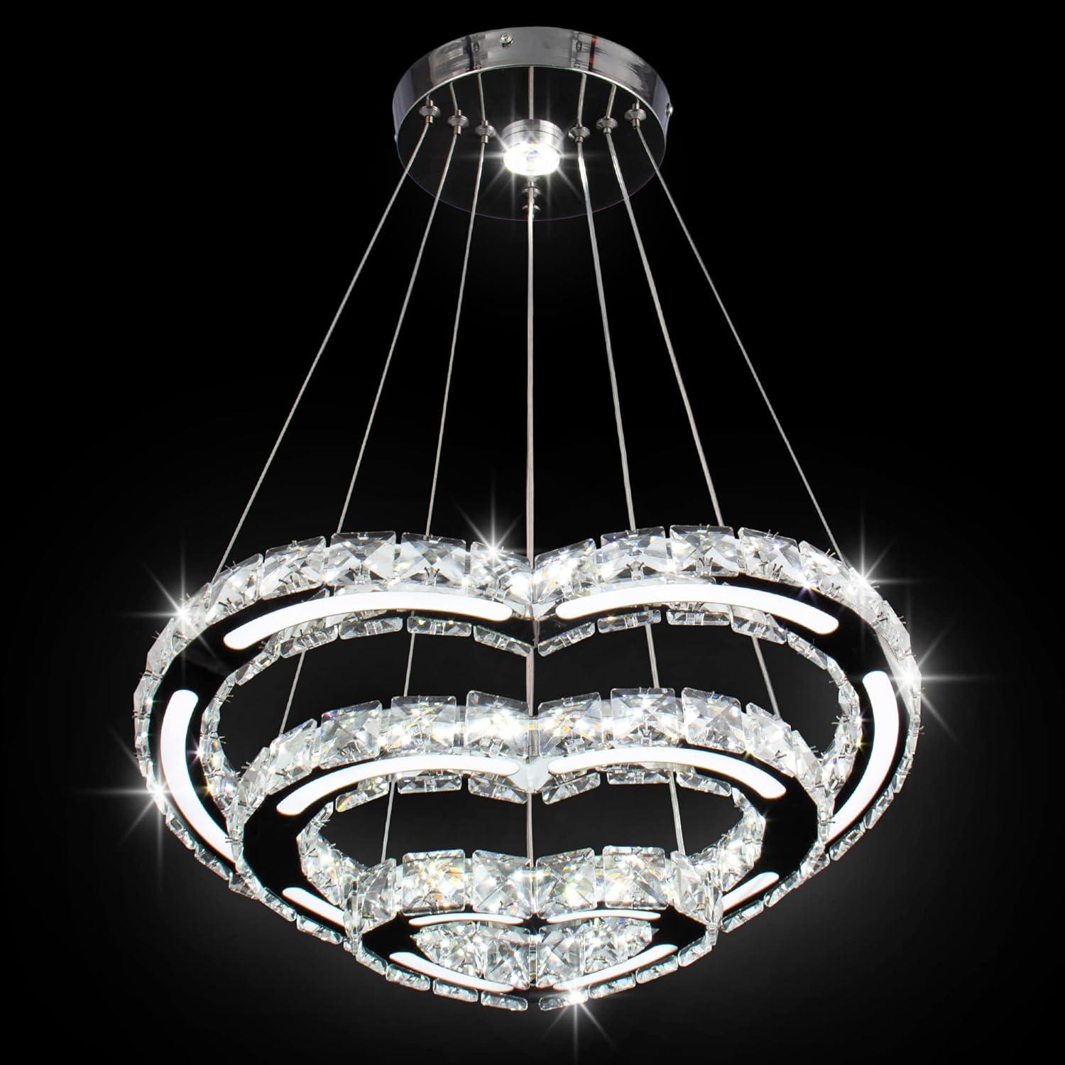 Lampadario Moderno a LED in Cristallo (Love234White) - immagine 7