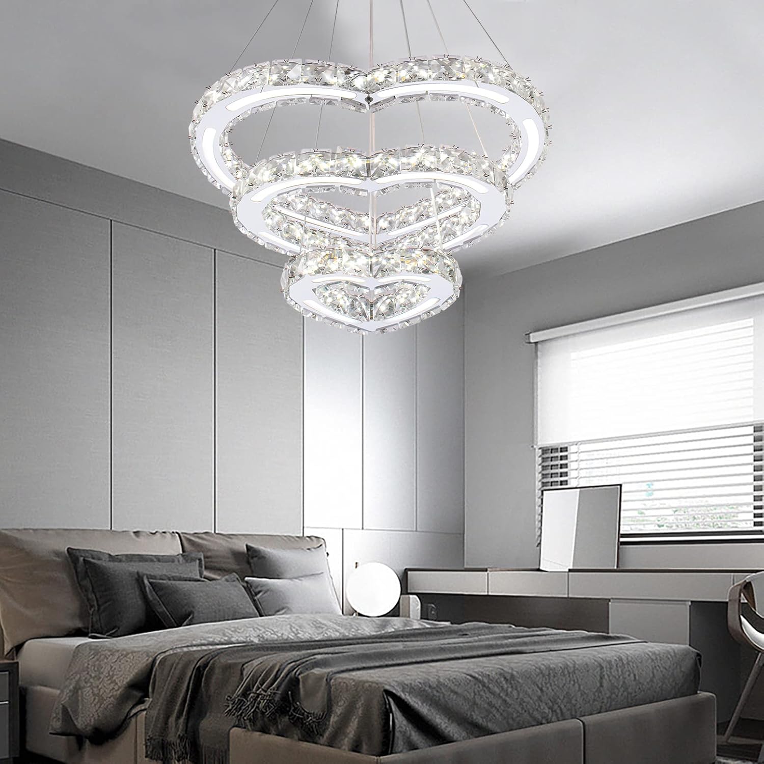 Lampadario Moderno a LED in Cristallo (Love234White) - immagine 8