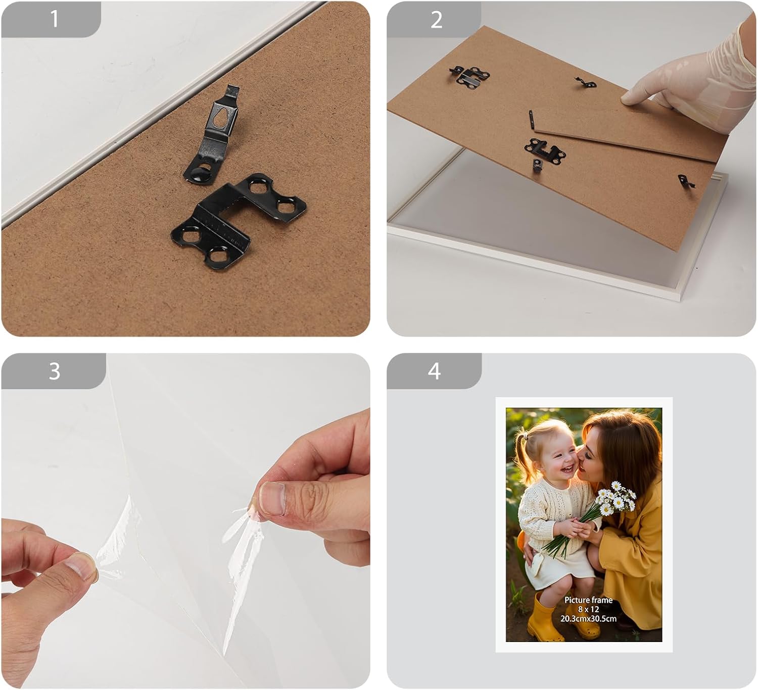 Hoikwo Cornice Bianca 20x30 in PVC - 3 Pezzi - immagine 3