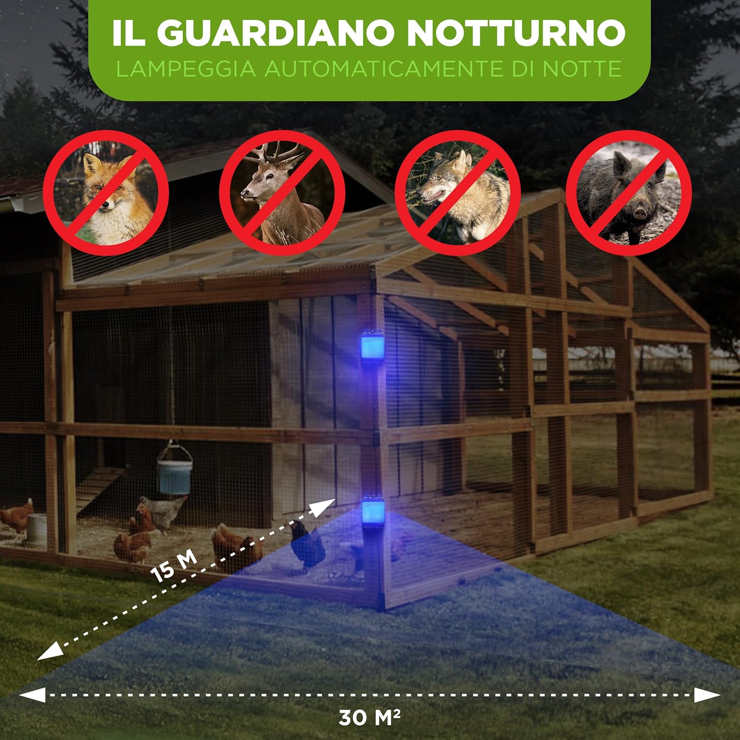 Isotronic Repellente per Animali Selvatici con LED Blu - immagine 3