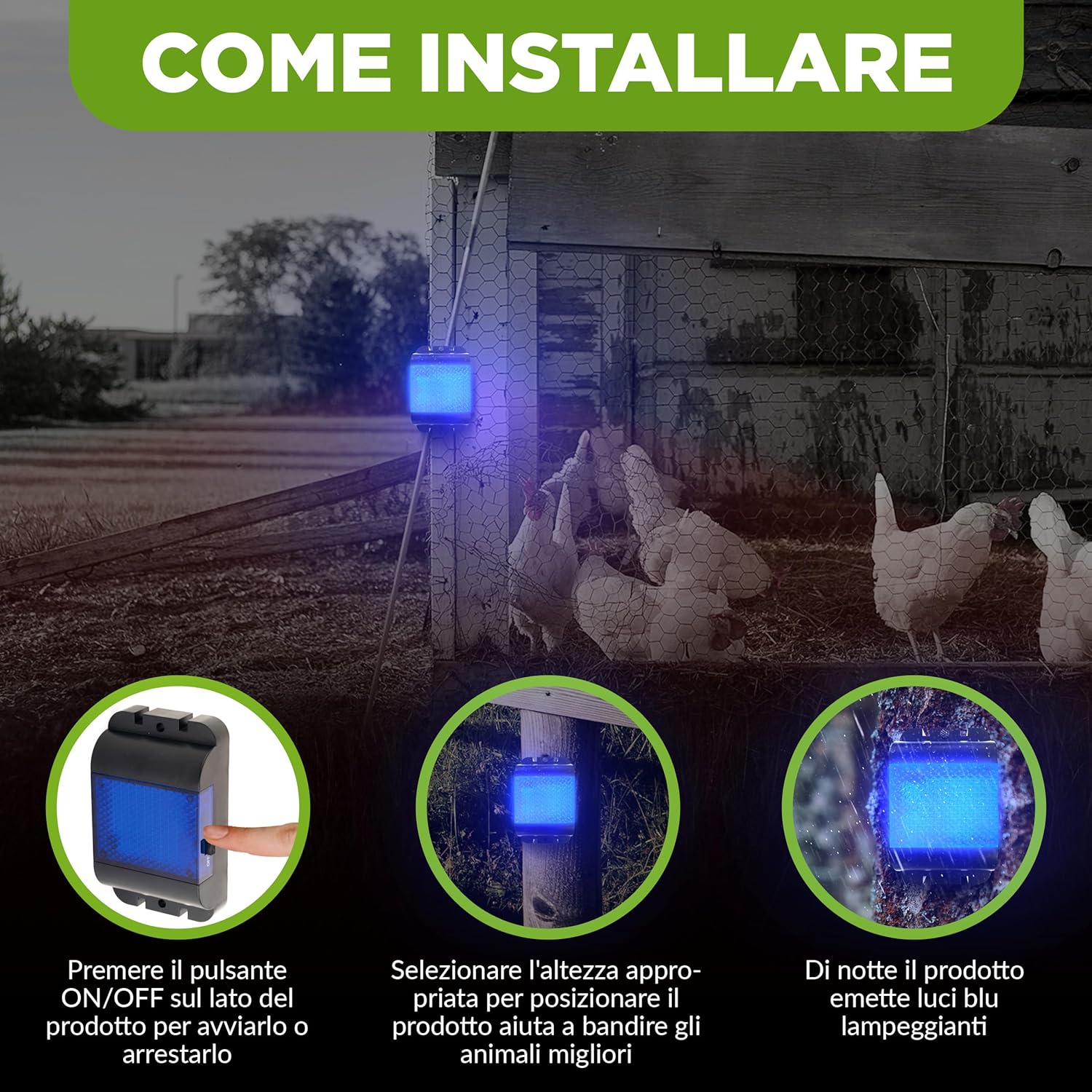 Isotronic Repellente per Animali Selvatici con LED Blu - immagine 7
