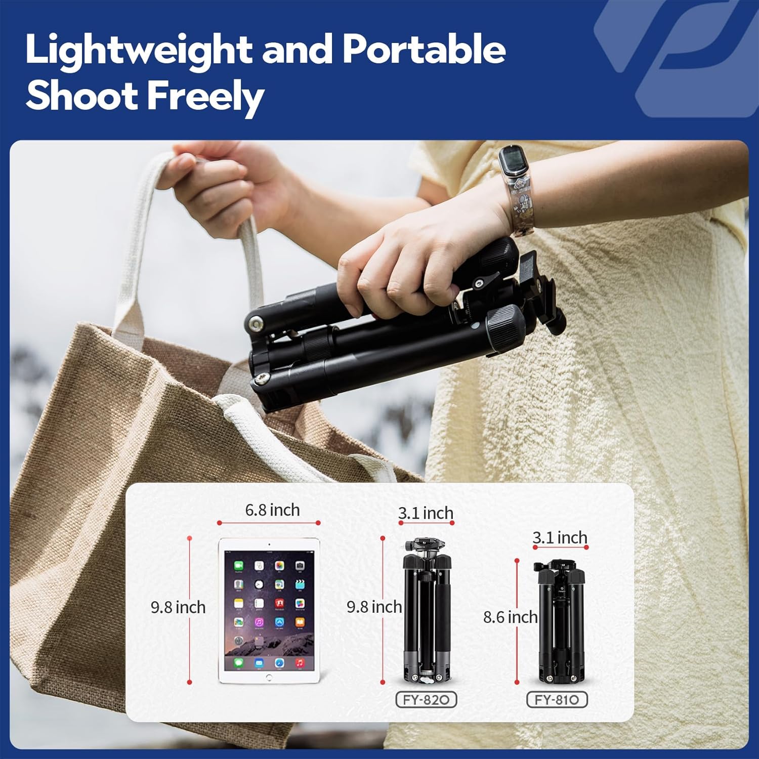 Fotopro Mini Treppiede da Viaggio 152,4 cm con Testa a Sfera - immagine 2