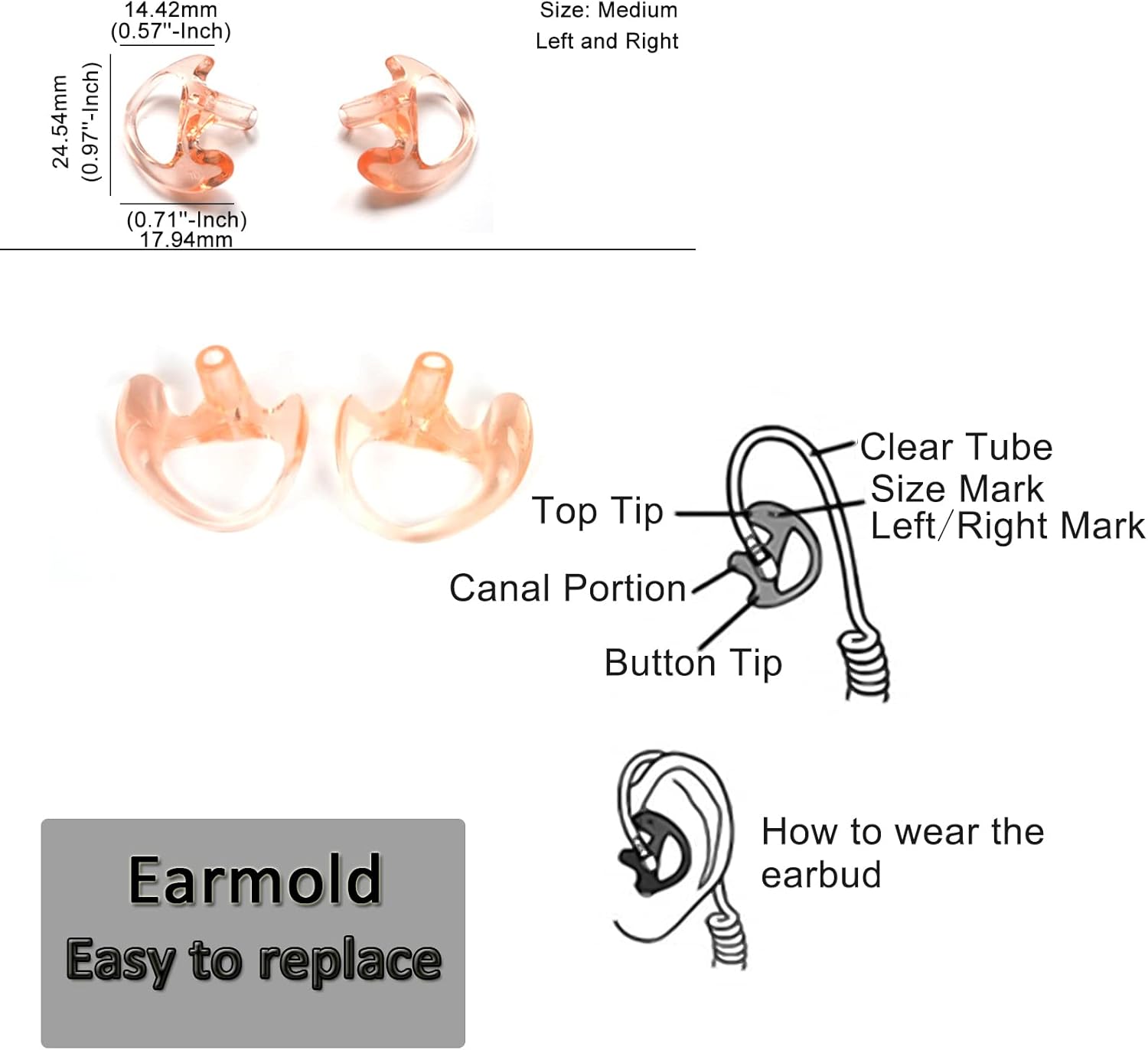 Hys Auricolare con Microfono per Motorola Multi-Pin Radio - immagine 5