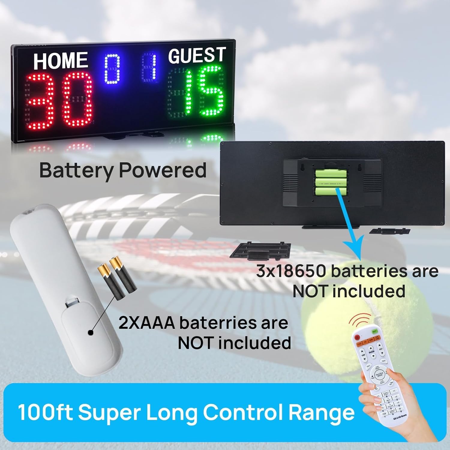 YZ Tabellone Segnapunti Elettronico LED con Telecomando - immagine 3