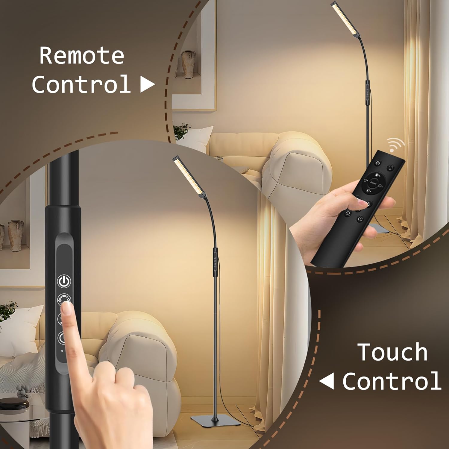 Mojimdo Lampada da Terra LED Touch Control con Telecomando - immagine 6