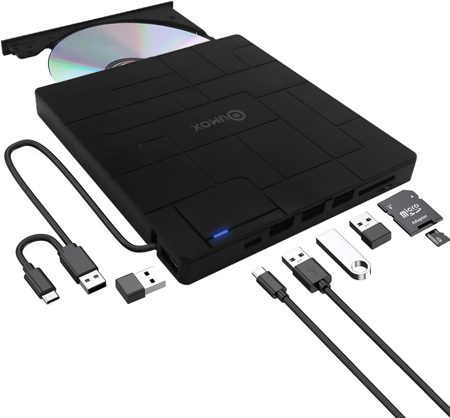 Qumox Masterizzatore Esterno DVD/CD 8-in-1 USB 3.0