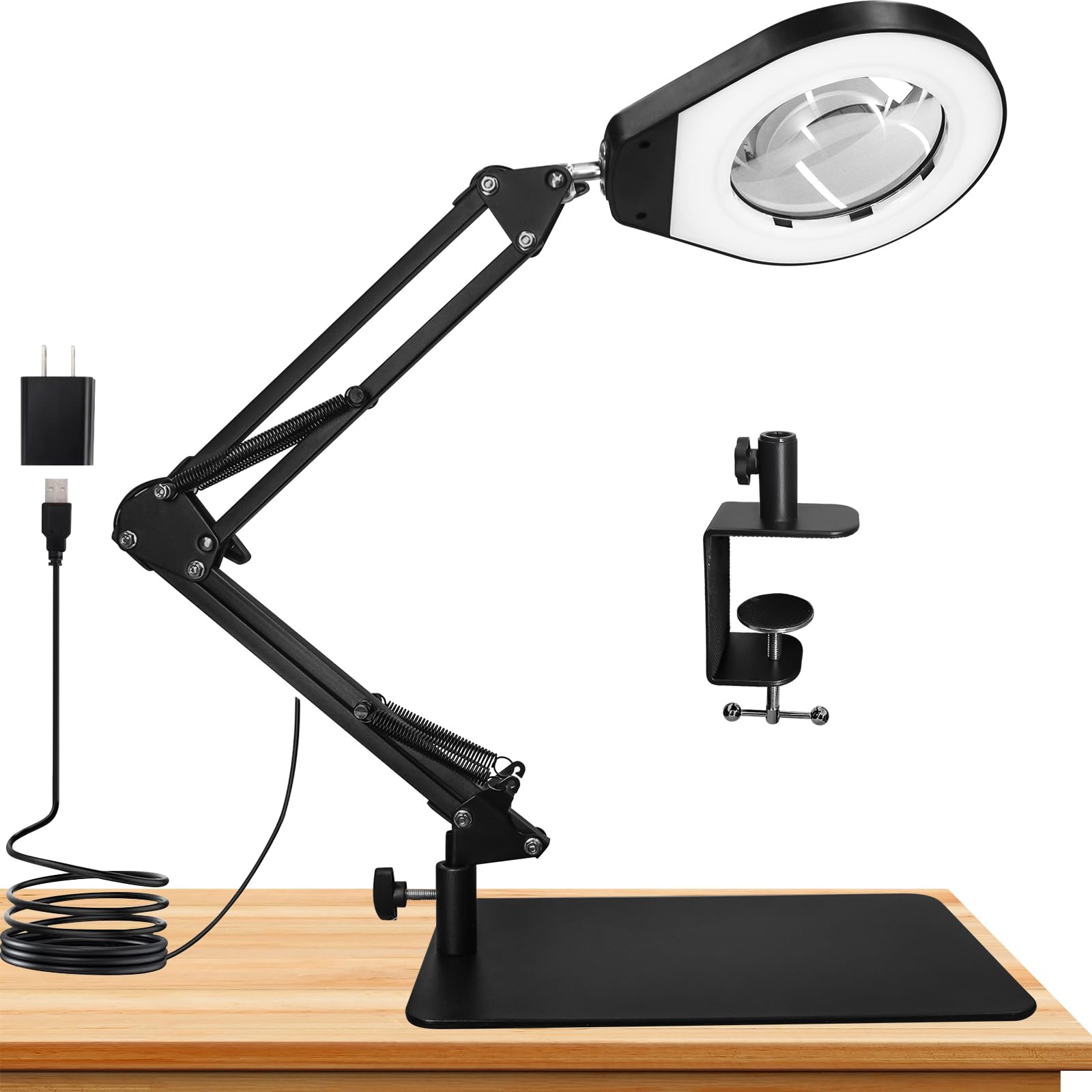 Beyamz - Lampada Ingrandimento LED 5X con Morsetto