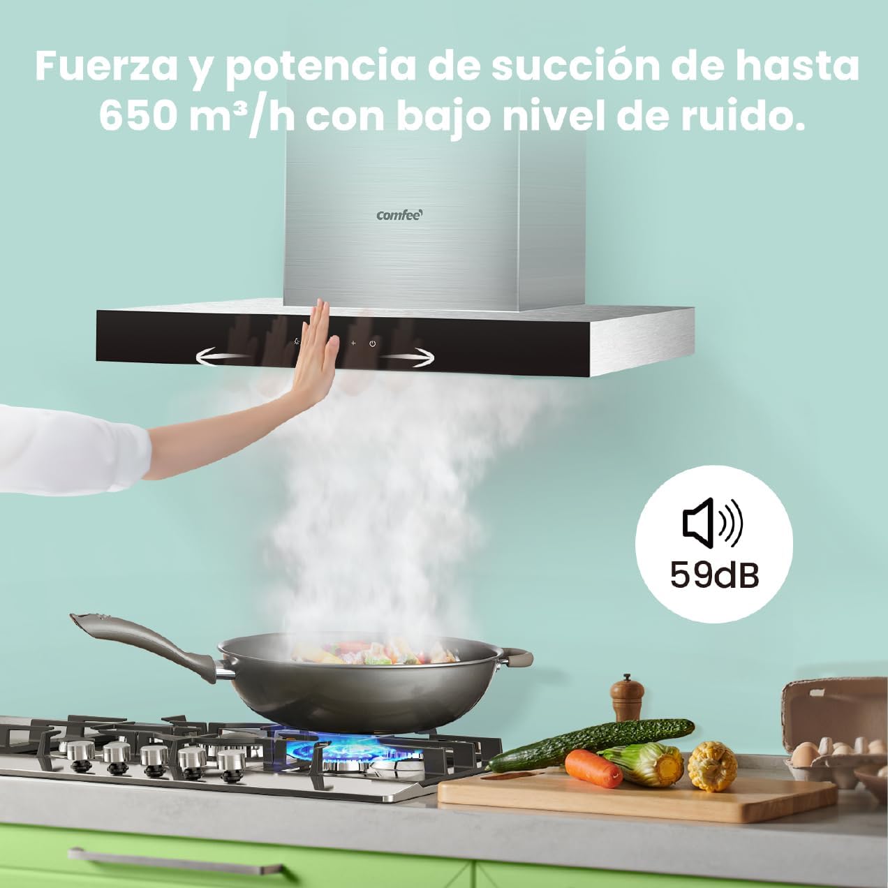 Comfee' Cappa Aspirante 60 cm Classe A+++ TSHM77SS-60 - immagine 3