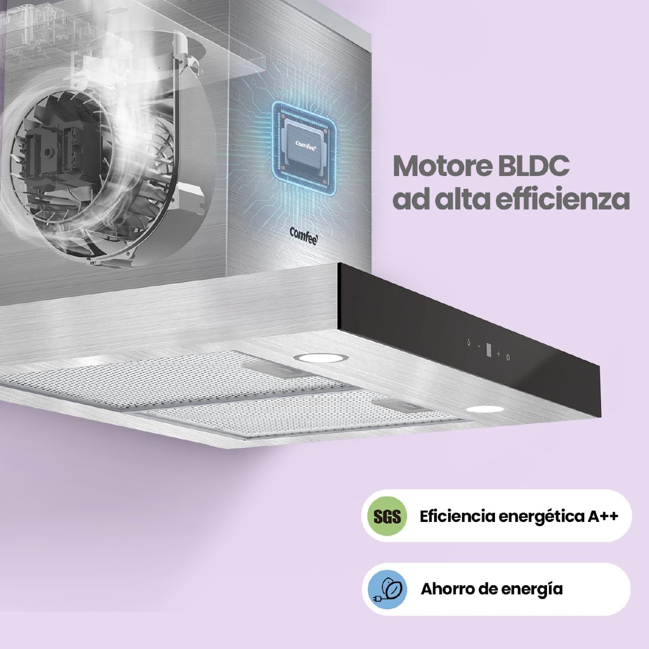 Comfee' Cappa Aspirante 60 cm Classe A+++ TSHM77SS-60 - immagine 4