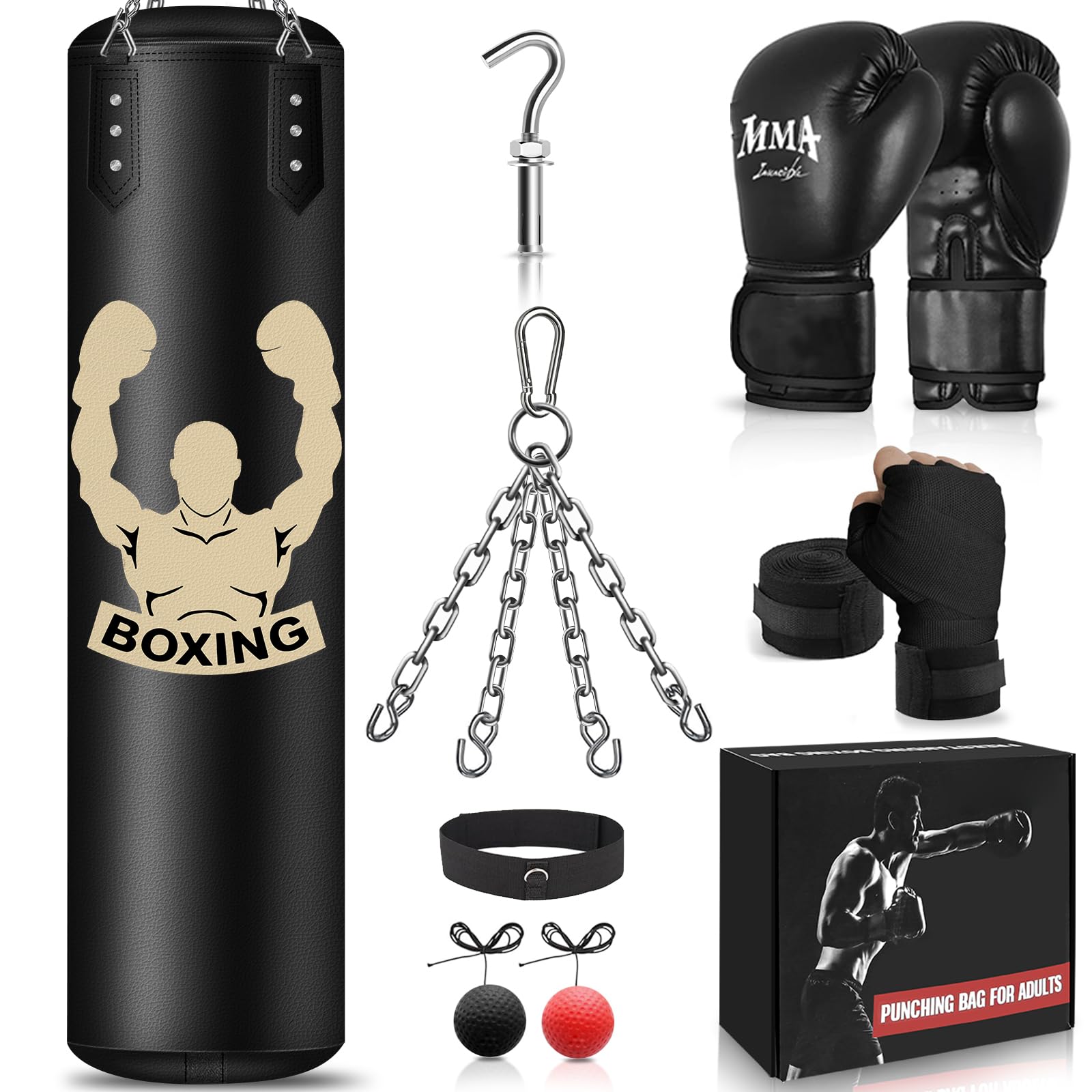 Nzqxjxz Sacco da Boxe Riempito/Non Riempito 120cm