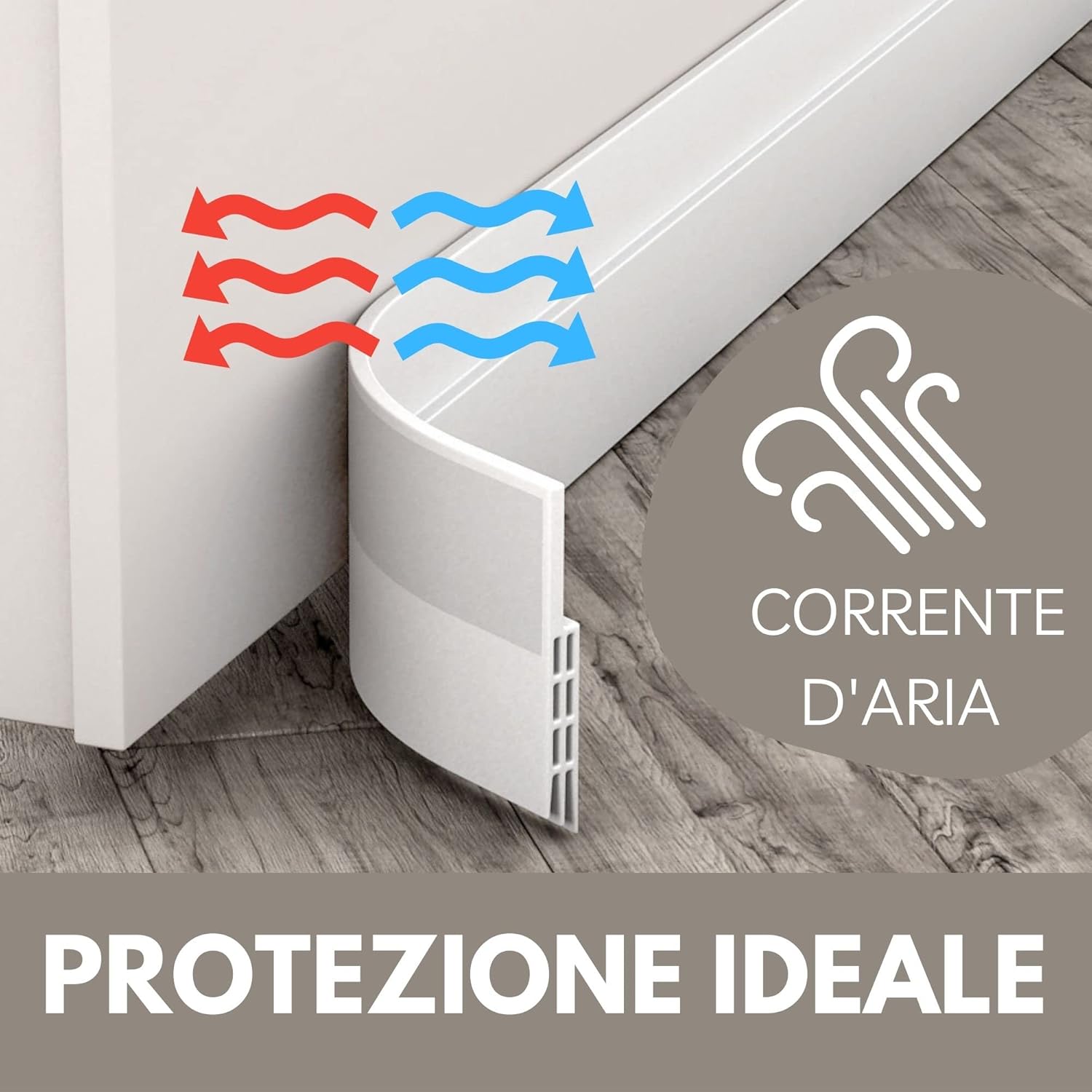 Vellure® Paraspifferi Sottoporta Premium (5 x Bianco) - immagine 3